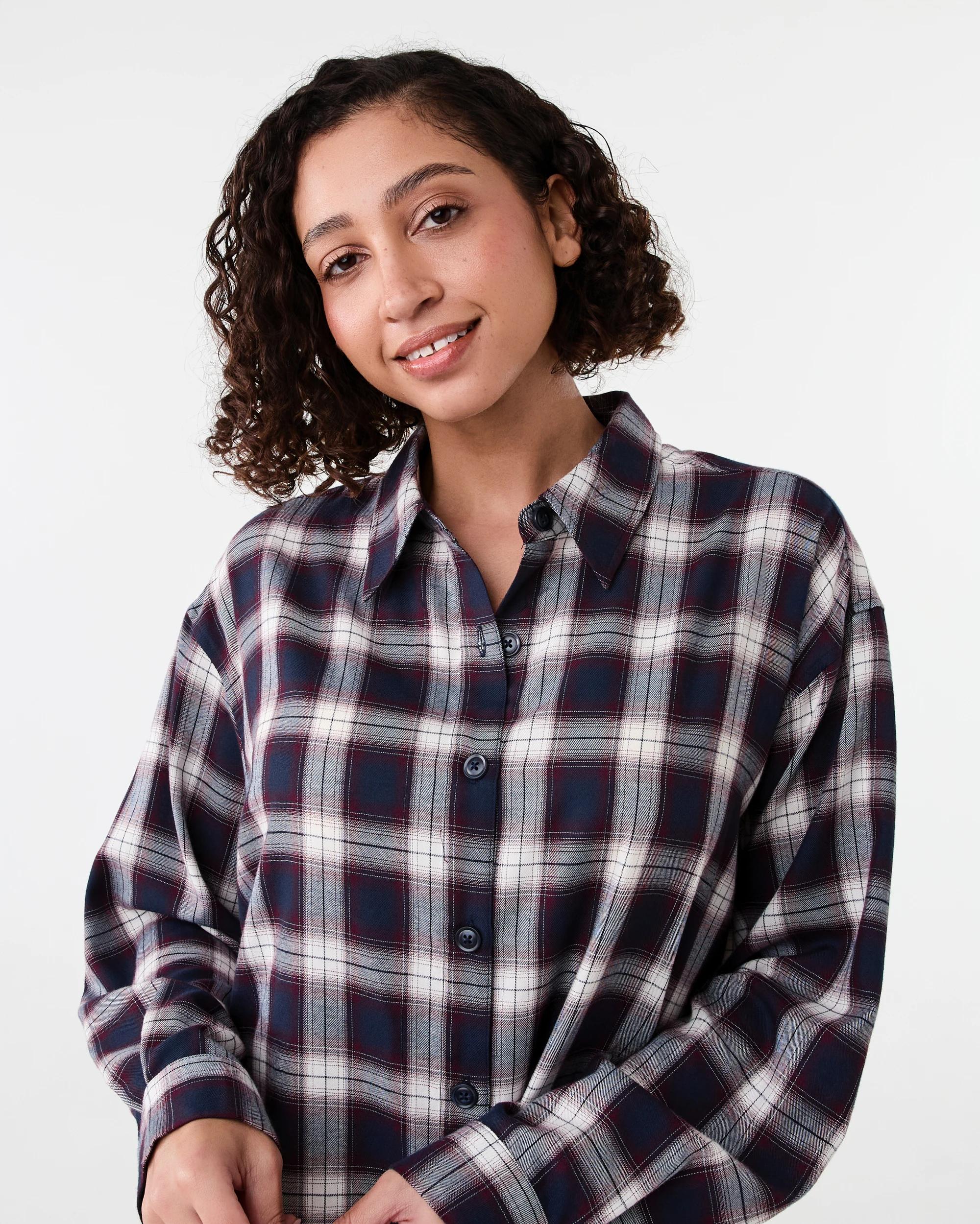 4 Long Sleeve Brushed Check Shirt Check Navy, 4 of 7