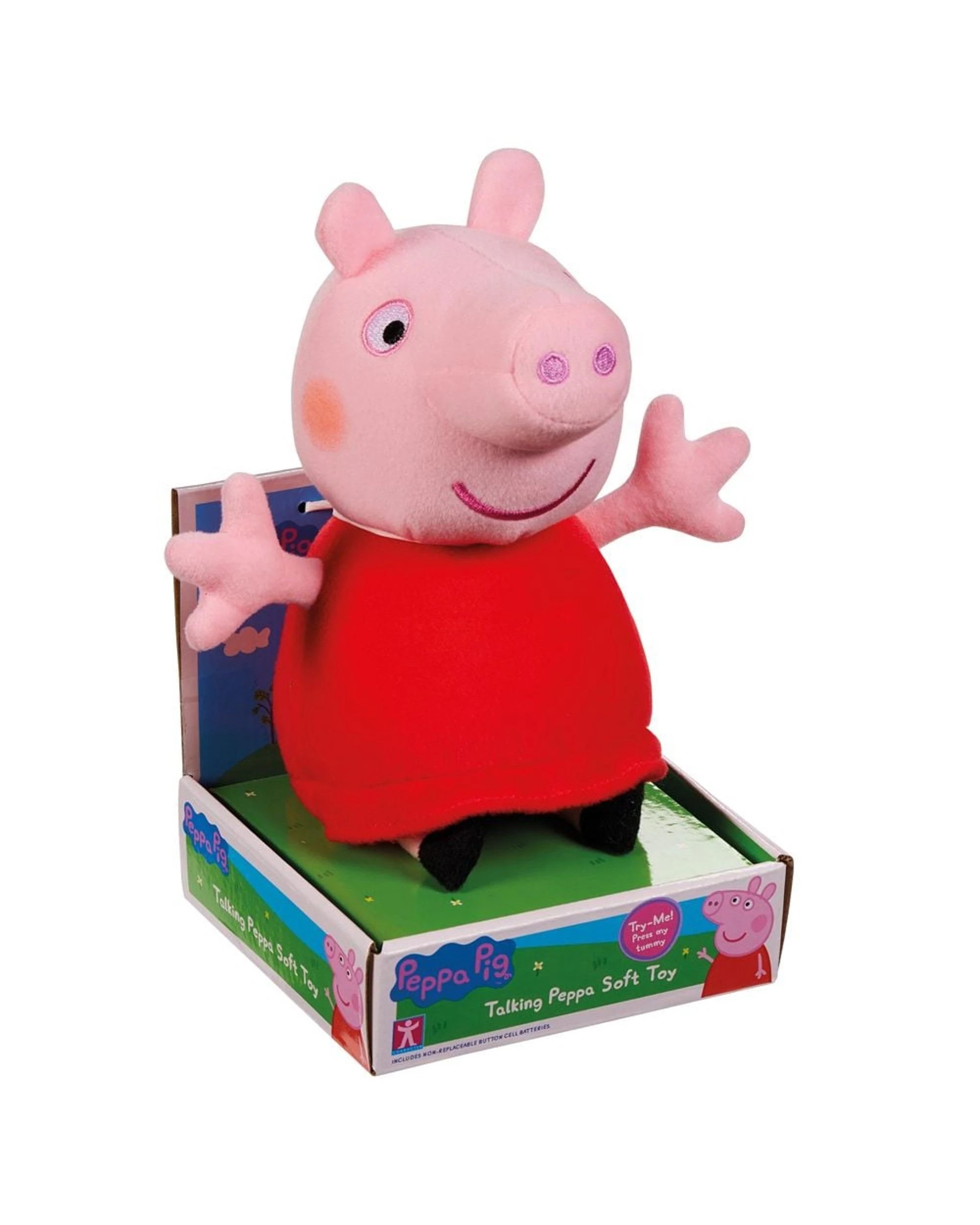 1 Peppa Pig Talking Peppa 18cm Plush, 1 of 6
