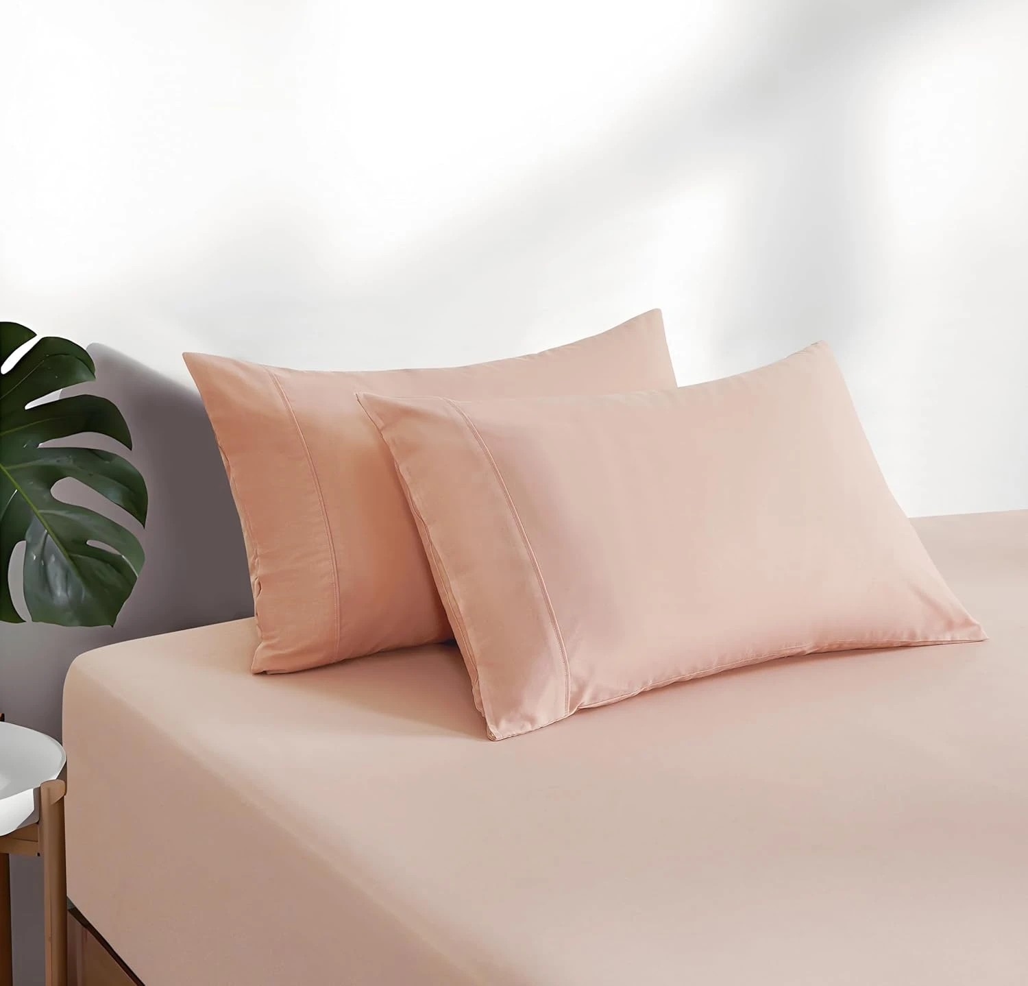 3 Gioia Casa Vintage Washed Cotton Fitted Sheet Set Soft Breathable - Queen Bed - Pink, 3 of 6