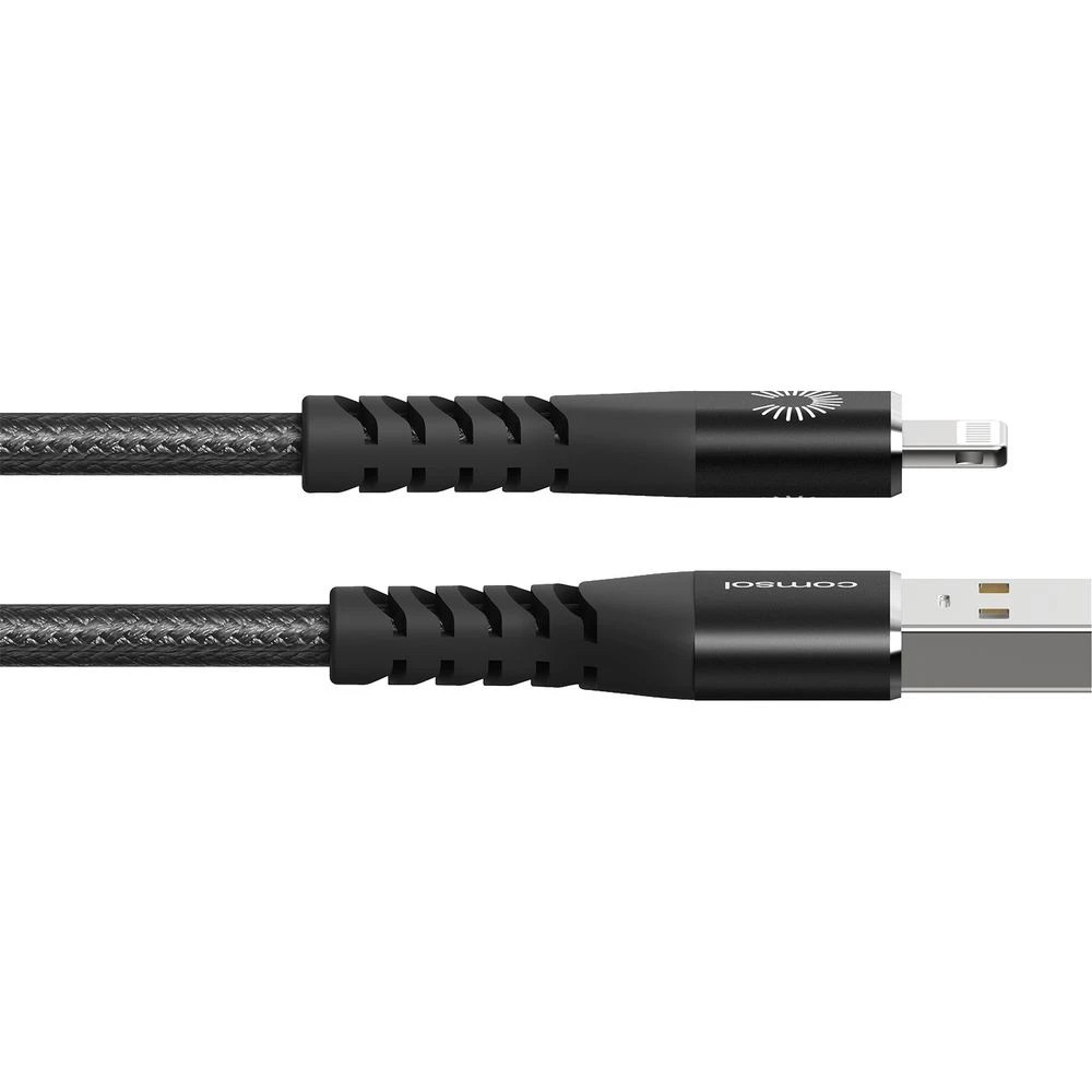3 Comsol Kevlar Lightning to USB-A MFi Cable 3m Black, 3 of 7