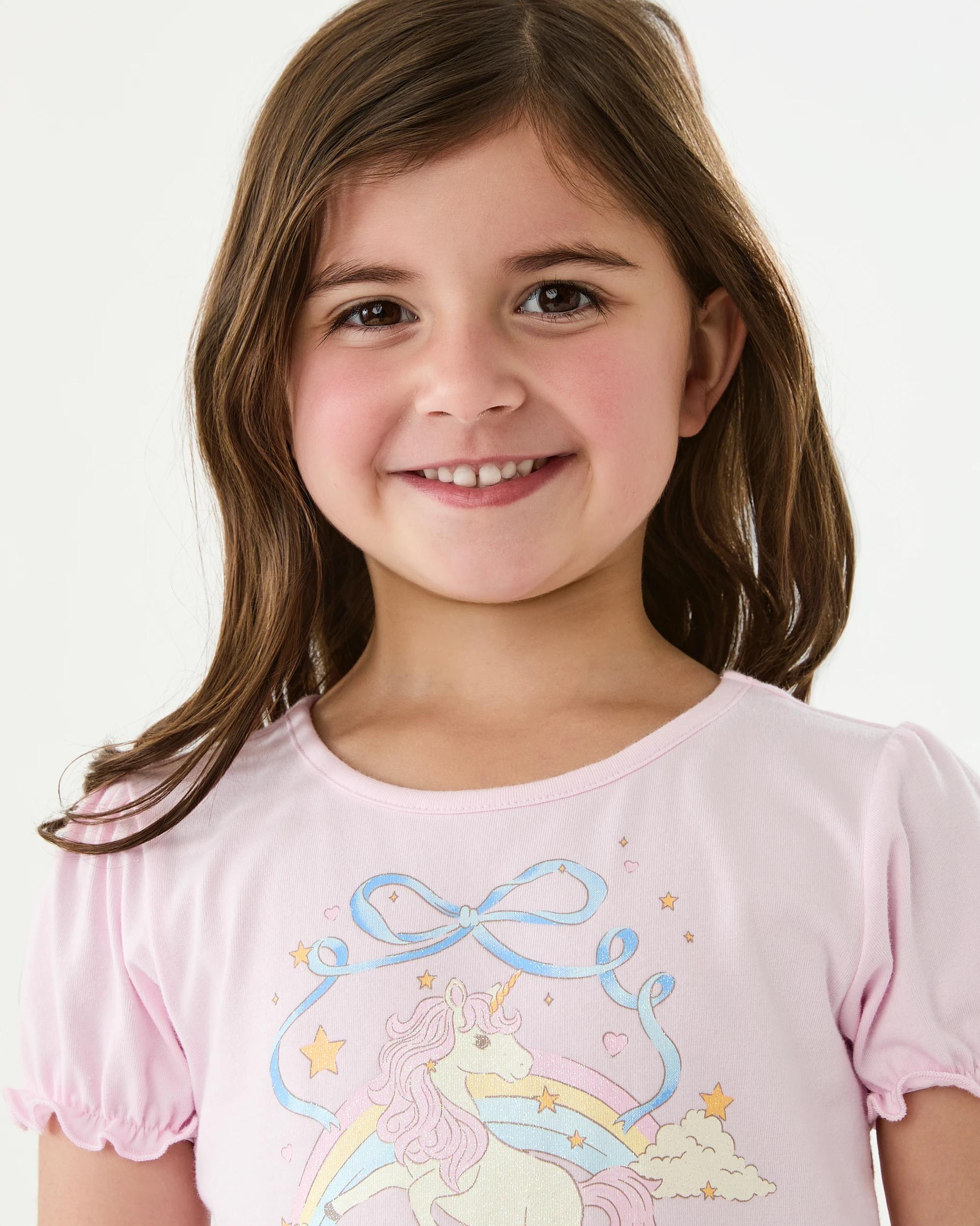3 Short Sleeve Tiered Tutu Dress Pnk Uncrn, 3 of 7