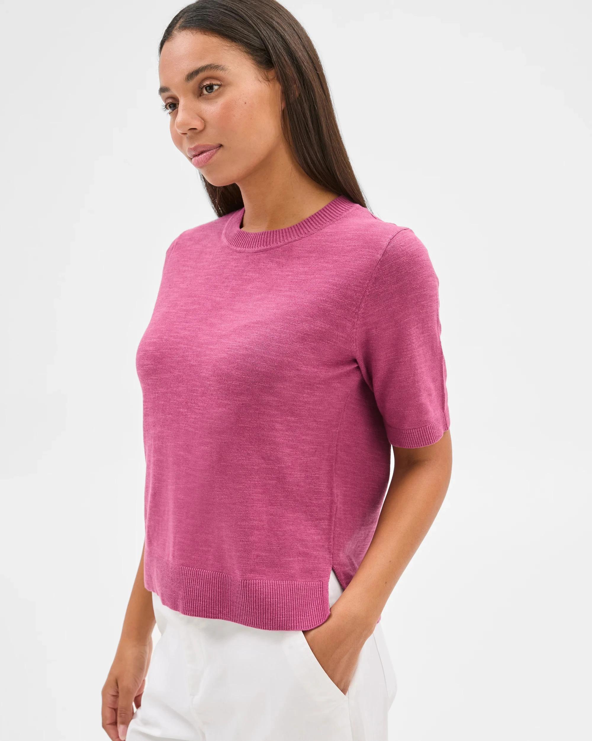 3 Target Australian Cotton/Linen Blend Knitted T-Shirt DAMSON, 3 of 7