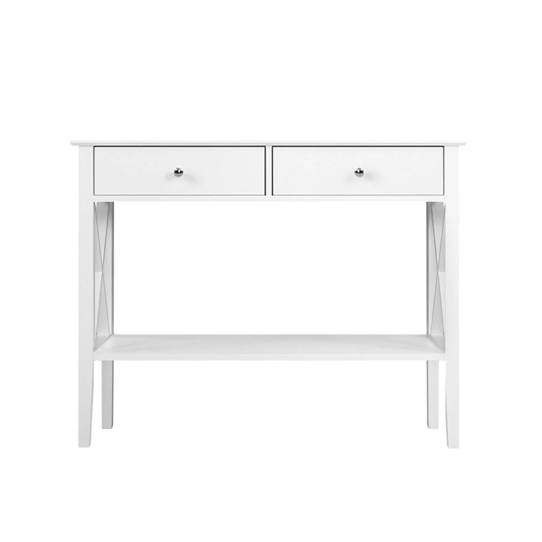 5 Artiss Console Table 2 Drawers 100CM  Chole - White, 5 of 8