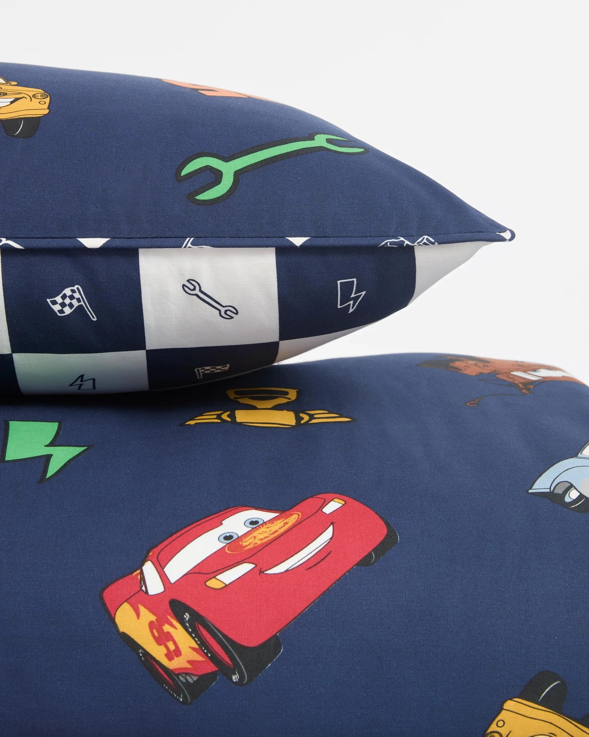 9 Disney Pixar Cars Reversible Quilt Cover Set - Single Bed - Blue, 9 of 9