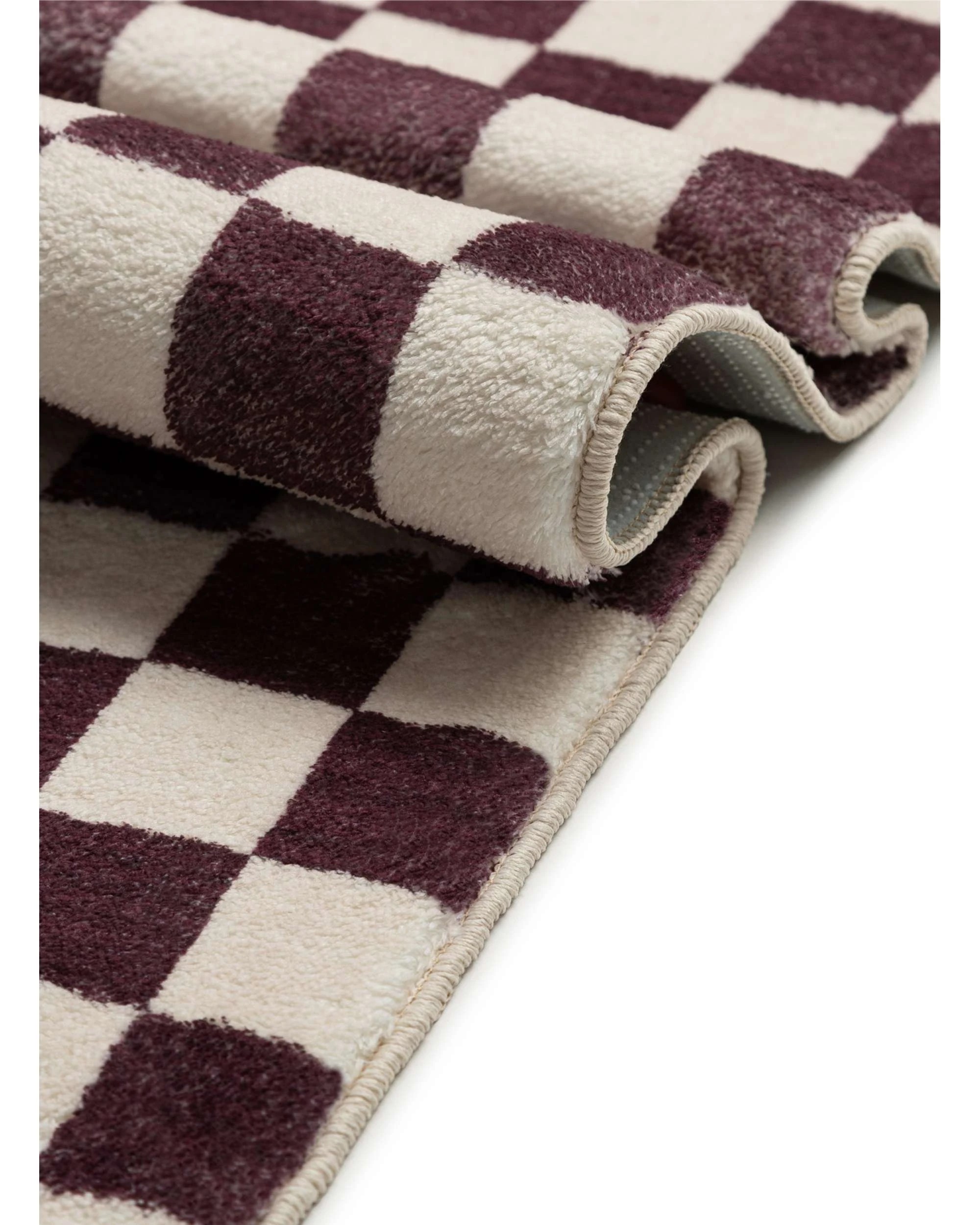 8 Loopsie Hermosa Checkered Washable Rug-400cm x 300cm - Burgundy, 8 of 9