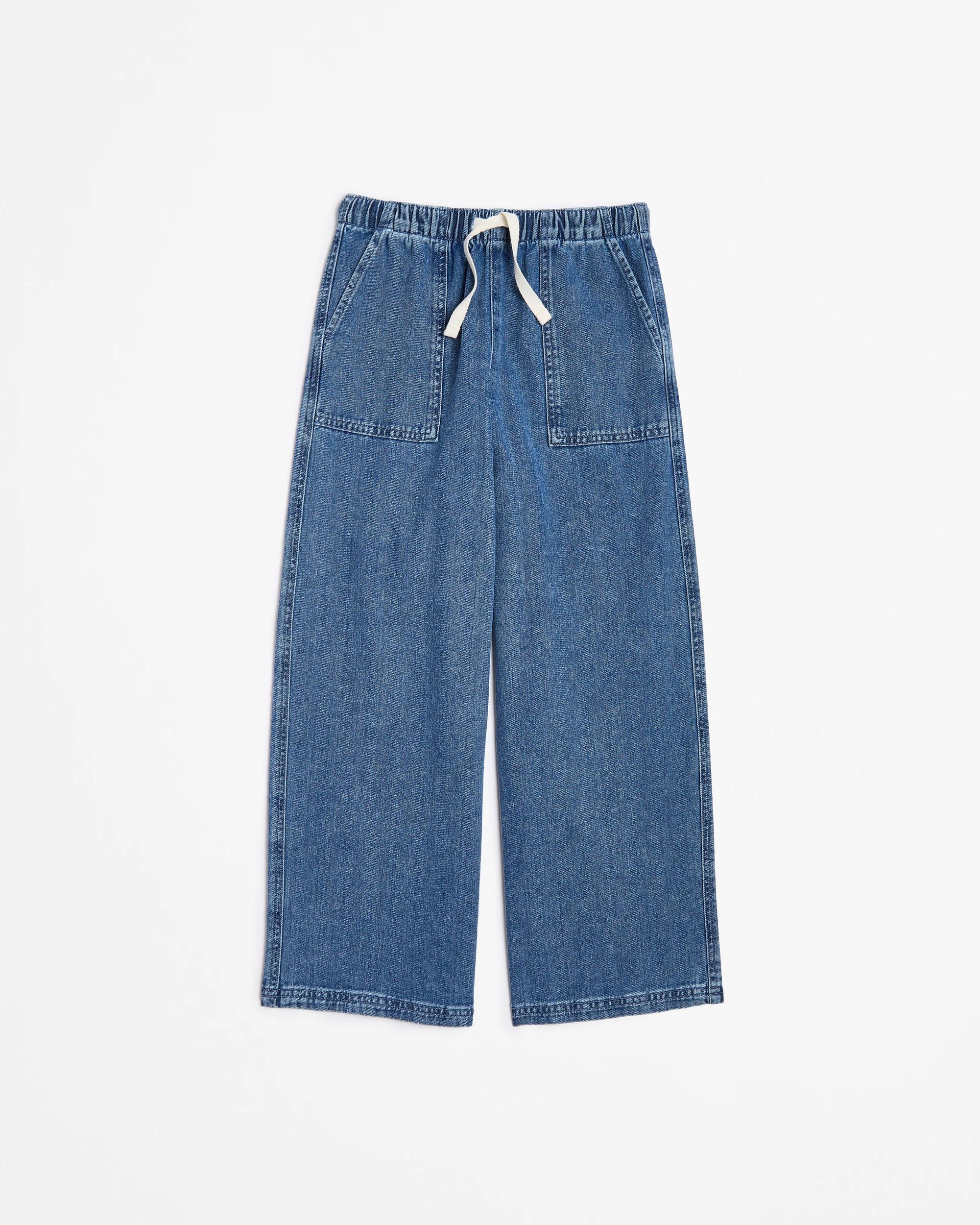 8 Target Denim Wide Leg Pull On Denim Pants MID WASH, 8 of 9