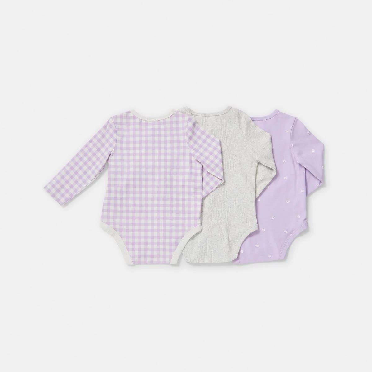 2 3 Pack Bodysuits Pur Daisy, 2 of 8
