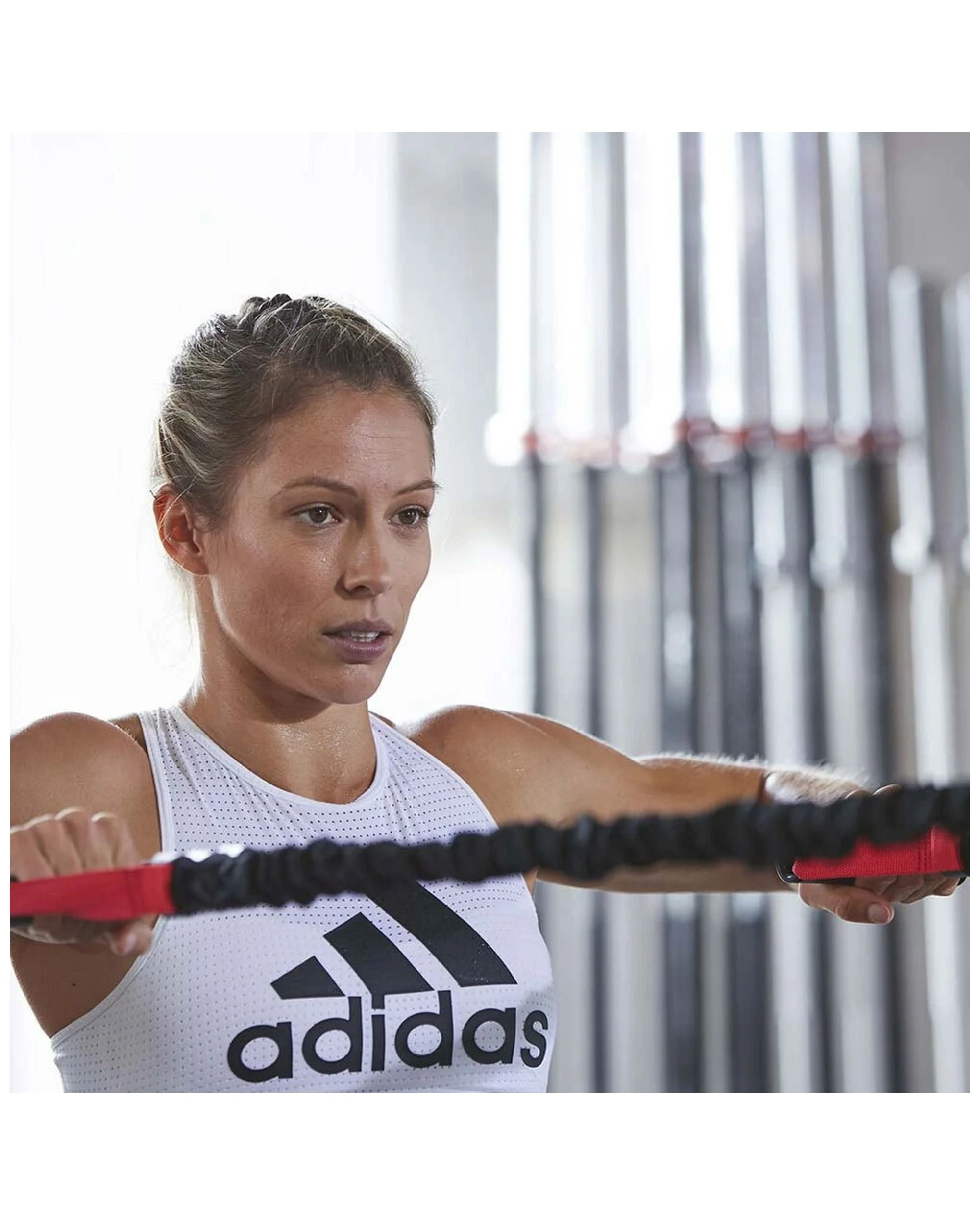7 Adidas Power Tube - Level 2 Comfort Grip Handles Full Body Resistance Training - Black, 7 of 7