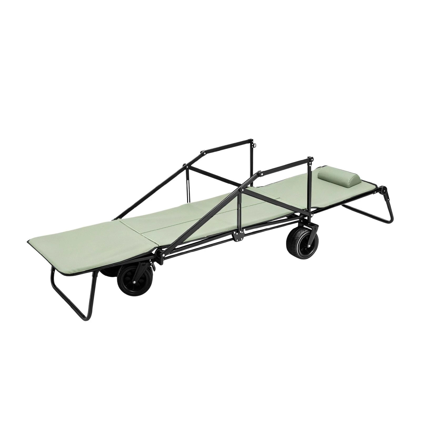 6 Ausway 3 in 1 Folding Wagon Cart Convertible Trolley Lounge Chair Bed for Camping Beach 200kg Capacity, 6 of 6