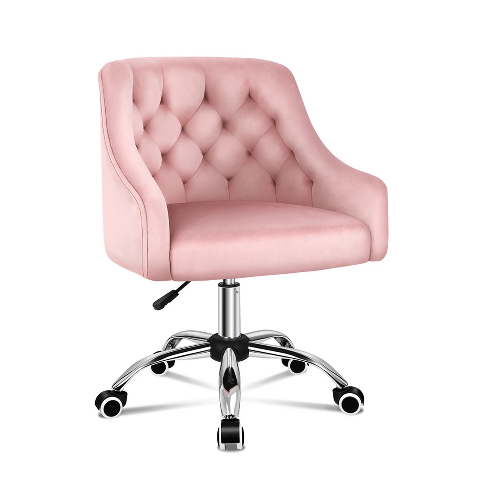 1 Alfordson Velvet Office Chair Computer Swivel Armchair Work Adult Kids - Pink, 1 of 10