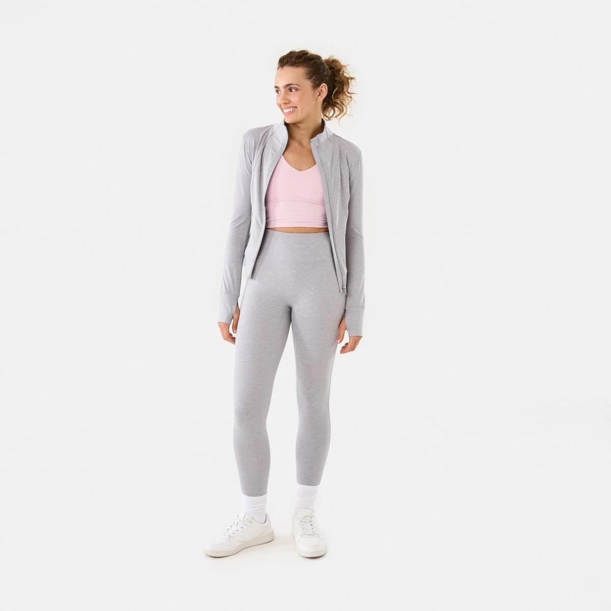 3 Active Womens Soft Touch Jacket Grey Marle, 3 of 10