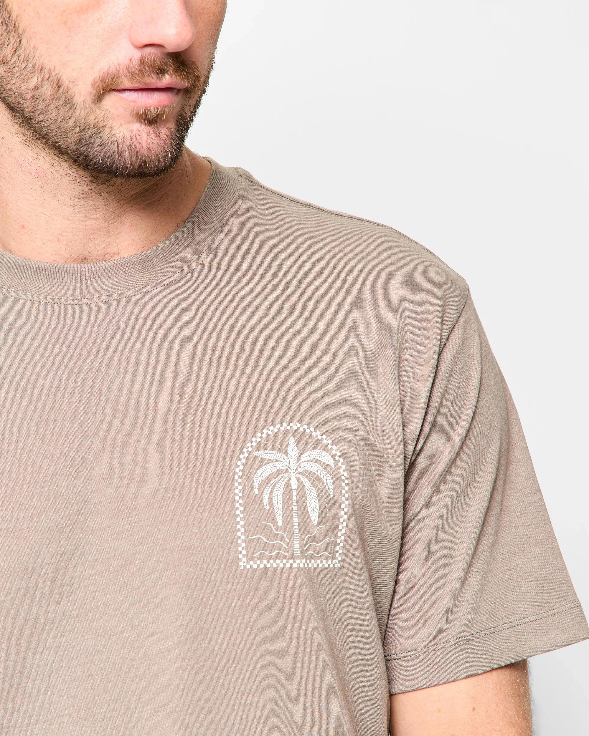 5 Target Australian Cotton Blend Palm Tree Print T-Shirt SHITAKE MARLE, 5 of 5