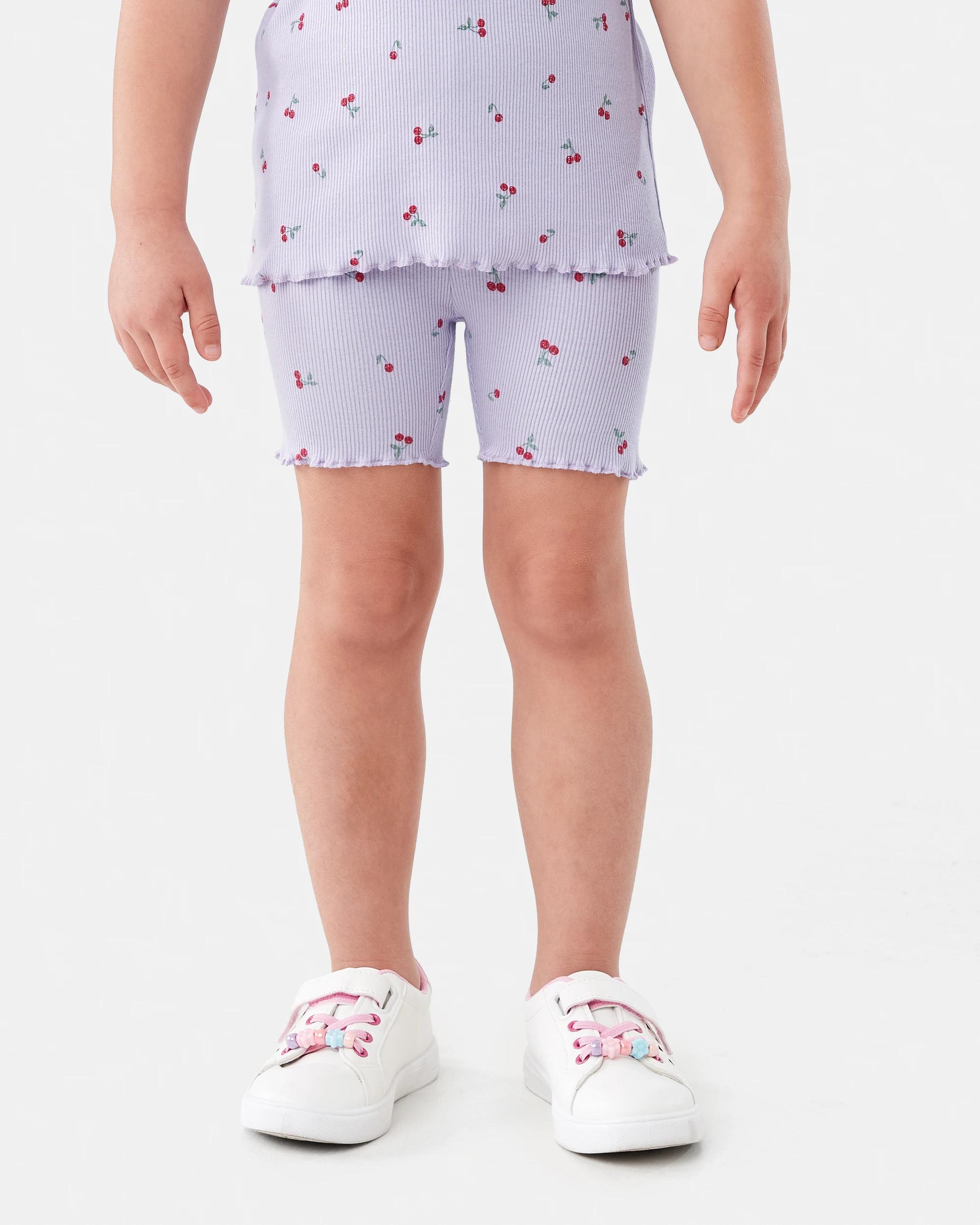 1 Printed Rib Bike Shorts Pur Cherry, 1 of 9