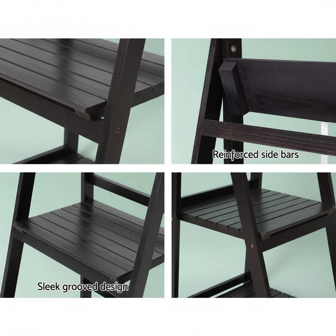 4 Artiss Bookshelf Corner Shelf 5 Tiers - Brown, 4 of 6