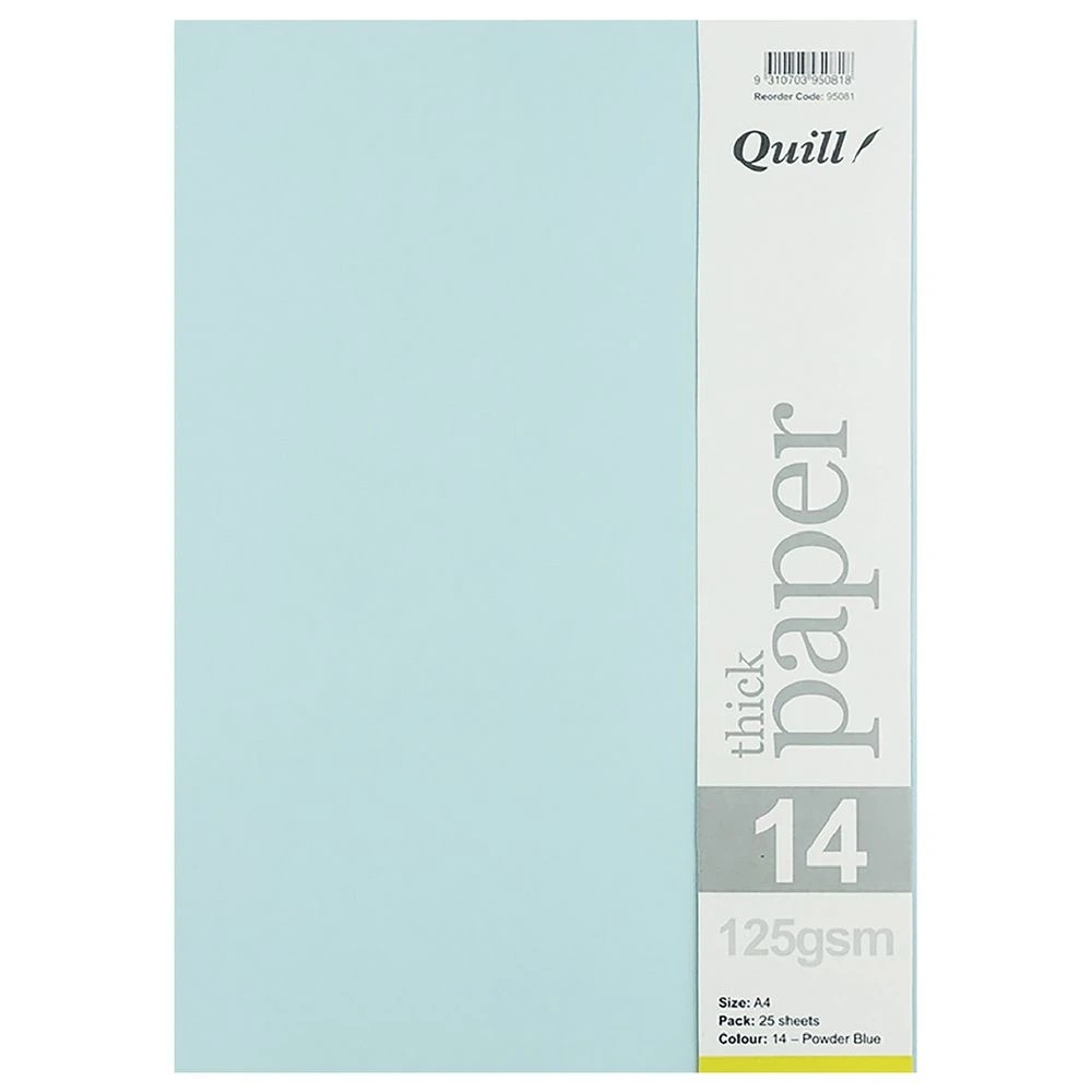 3 Quill A4 125gsm Paper Powder Blue Red 25 Pack, 3 of 3