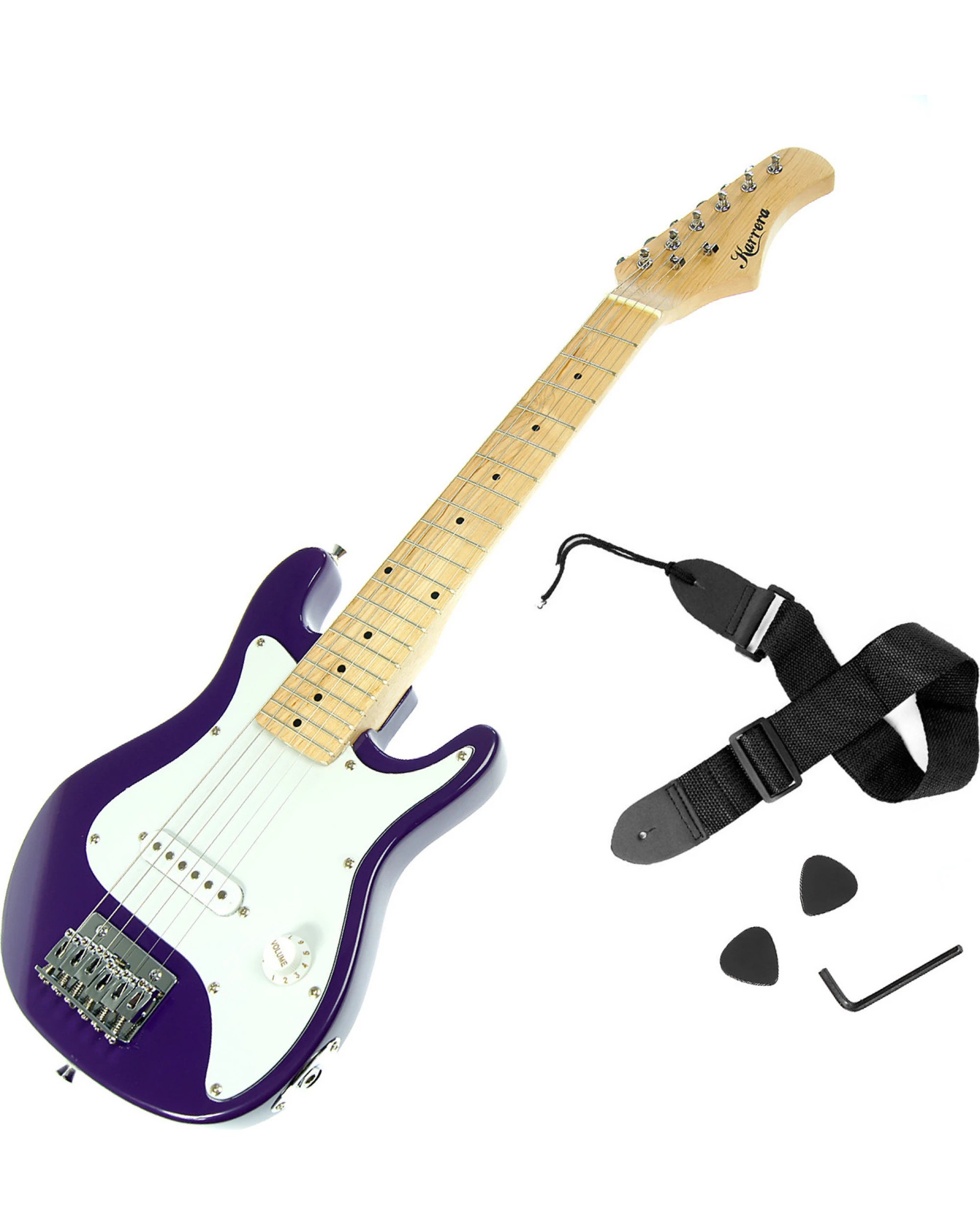 2 Karrera Kids Electric Guitar Ideal Childrens Gift Sunburst Junior Strings Musical Instrument - Purple, 2 of 7