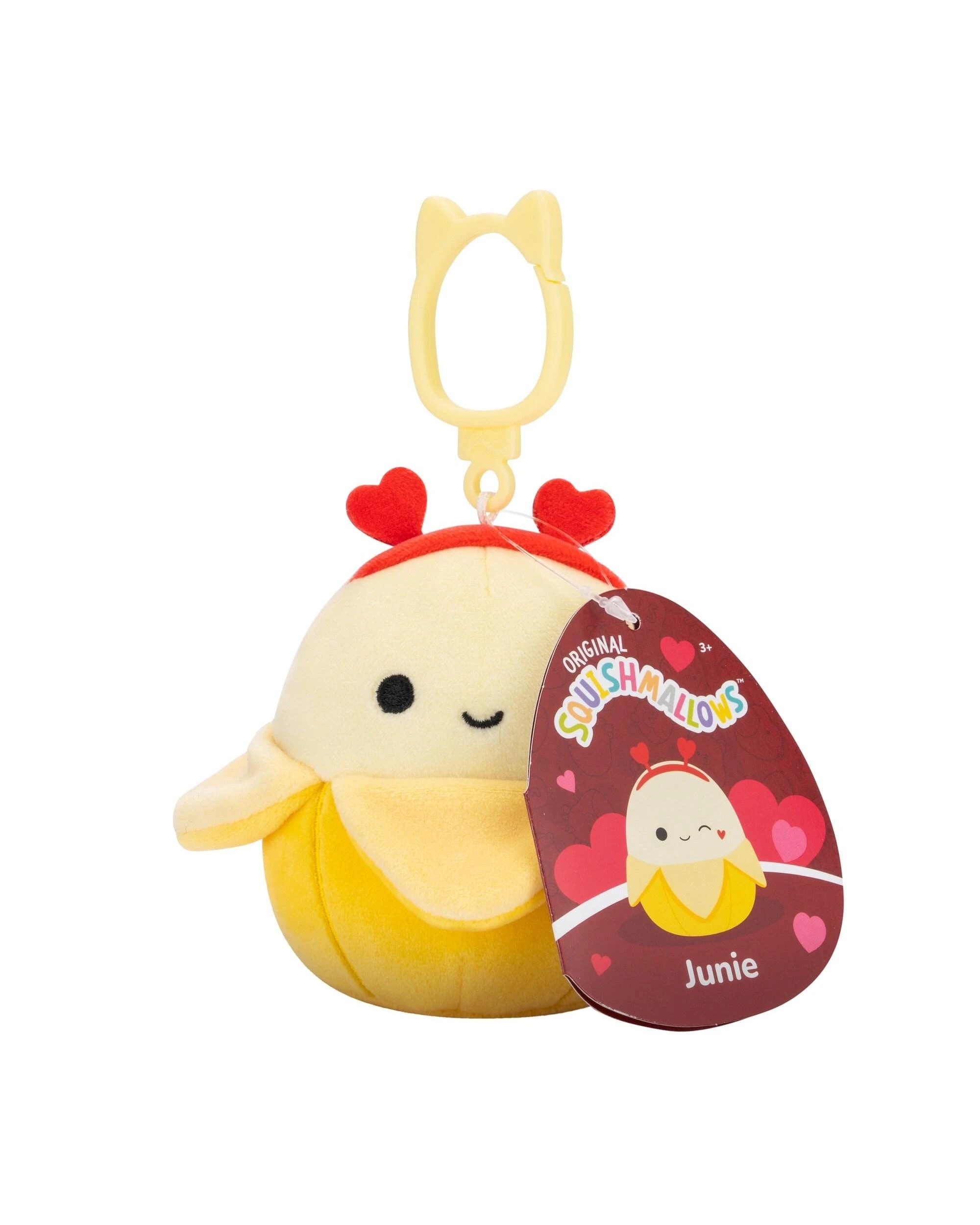 2 Squishmallows Valentines Junie the Banana 3.5 inch Clip-On Plush - Yellow, 2 of 6