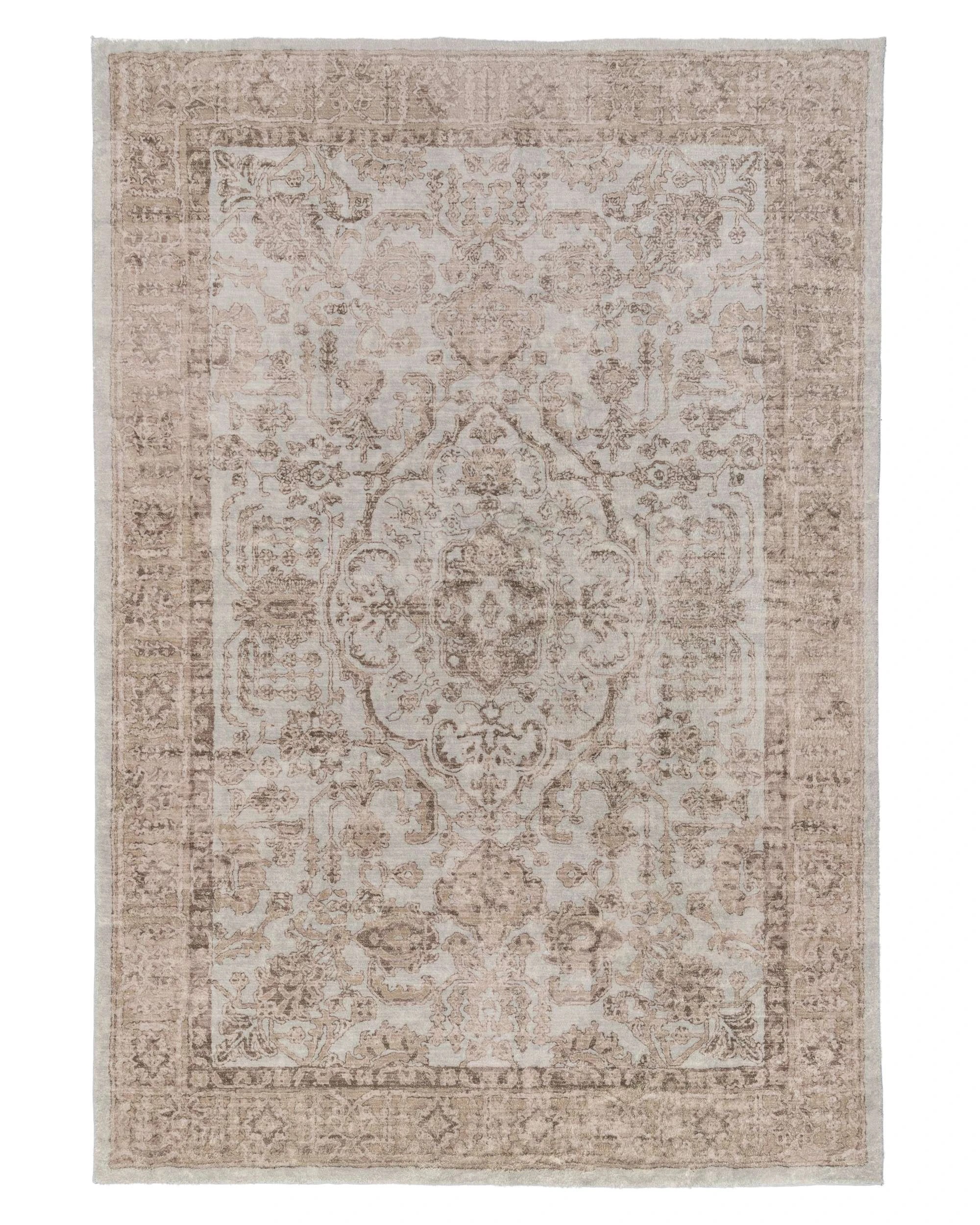 1 Loopsie Hani Medallion Washable Rug-400cm x 300cm - Grey, 1 of 7