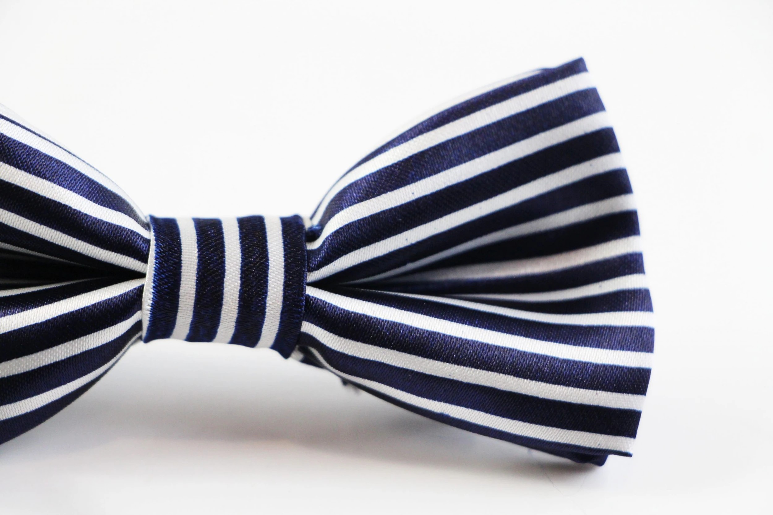 3 Zasel Boys Navy With Thin White Stripes Patterned Bow Tie - Multi, 3 of 4