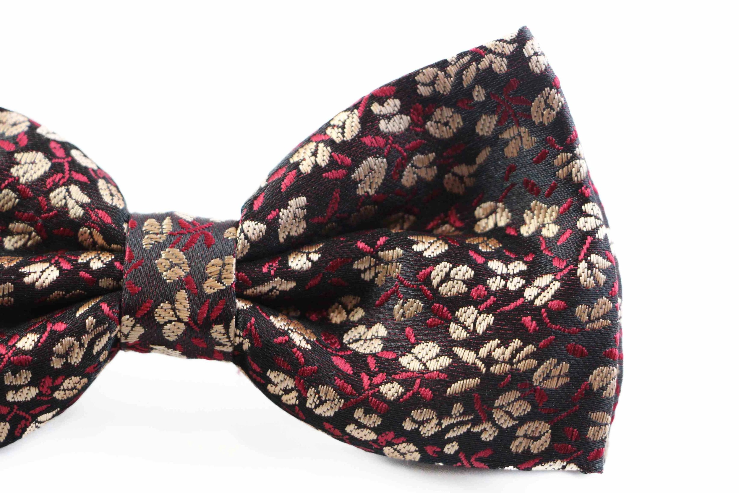 3 Zasel Mens Dark Red Brown Floral Patterned Bow Tie - Multi, 3 of 5