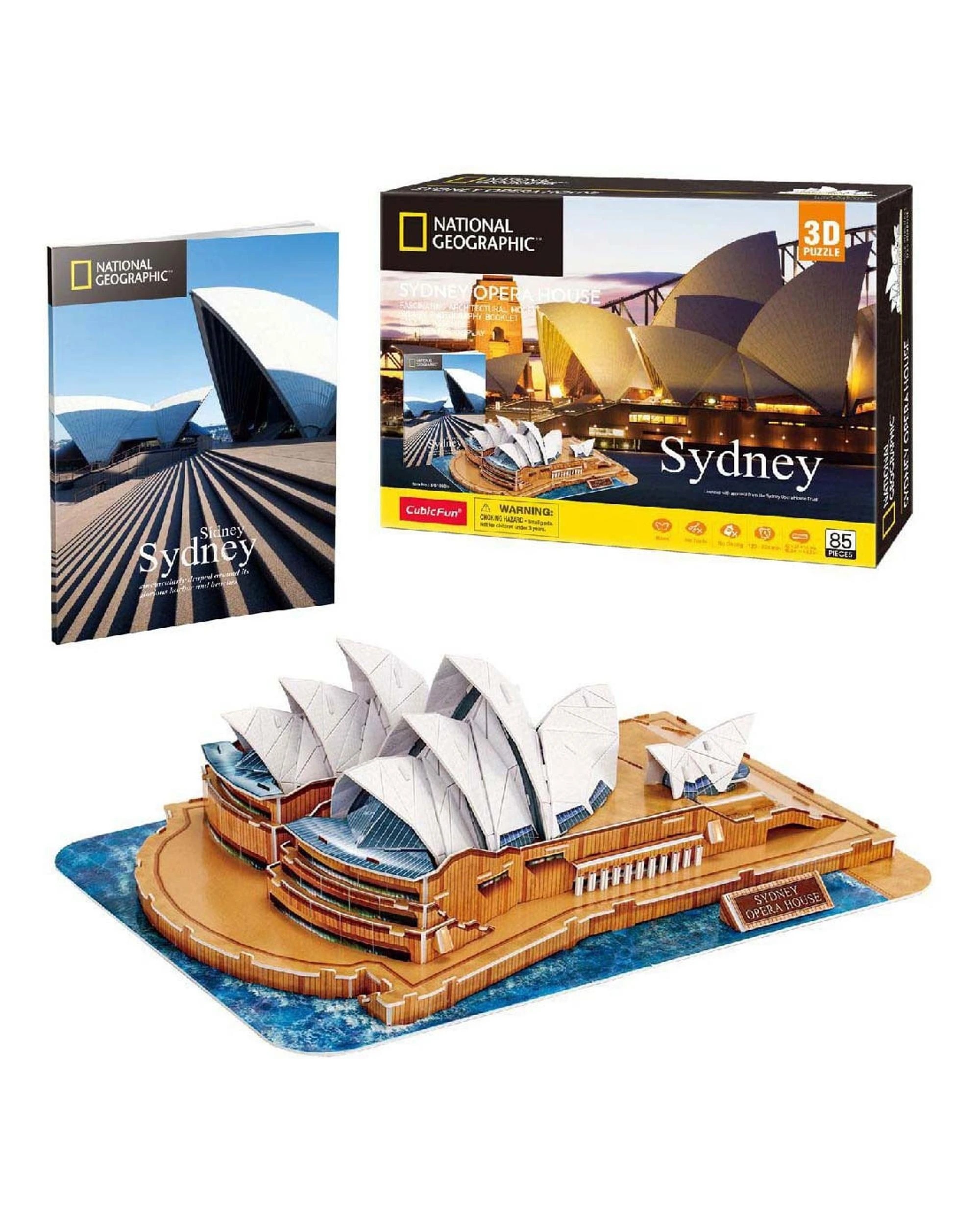 1 CubicFun National Geographic Sydney Opera House 85 Piece 3D Puzzle Model Kit, 1 of 4