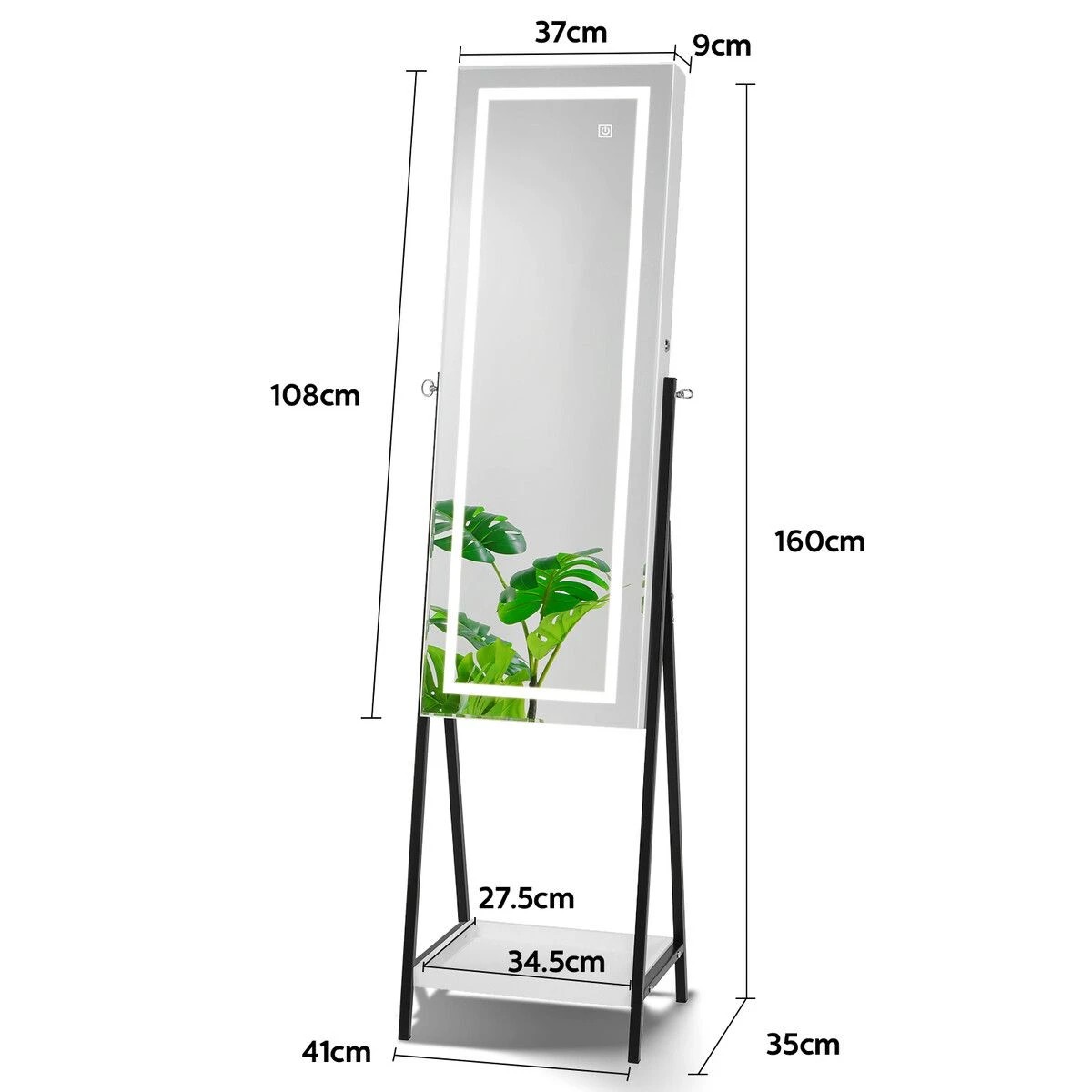 2 LUXSUITE LED Mirror Cabinet Jewellery Storage Shelf Organiser Lockable, 2 of 4