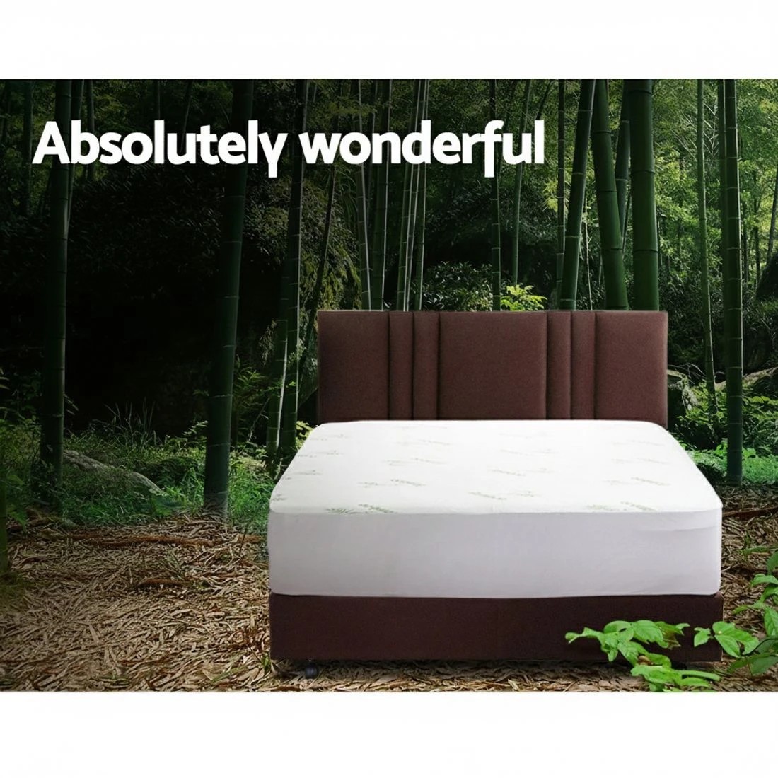 4 Giselle Bedding 40cm Bamboo Mattress Protector Breathable Design Queen - Queen Bed - White, 4 of 8