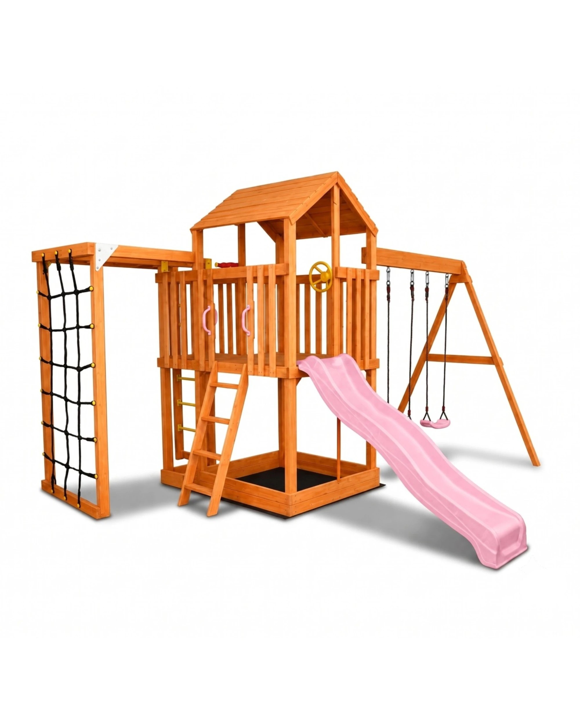 1 Hide & Seek Kids River Fort Set Cubby with Slide - Pink, 1 of 6