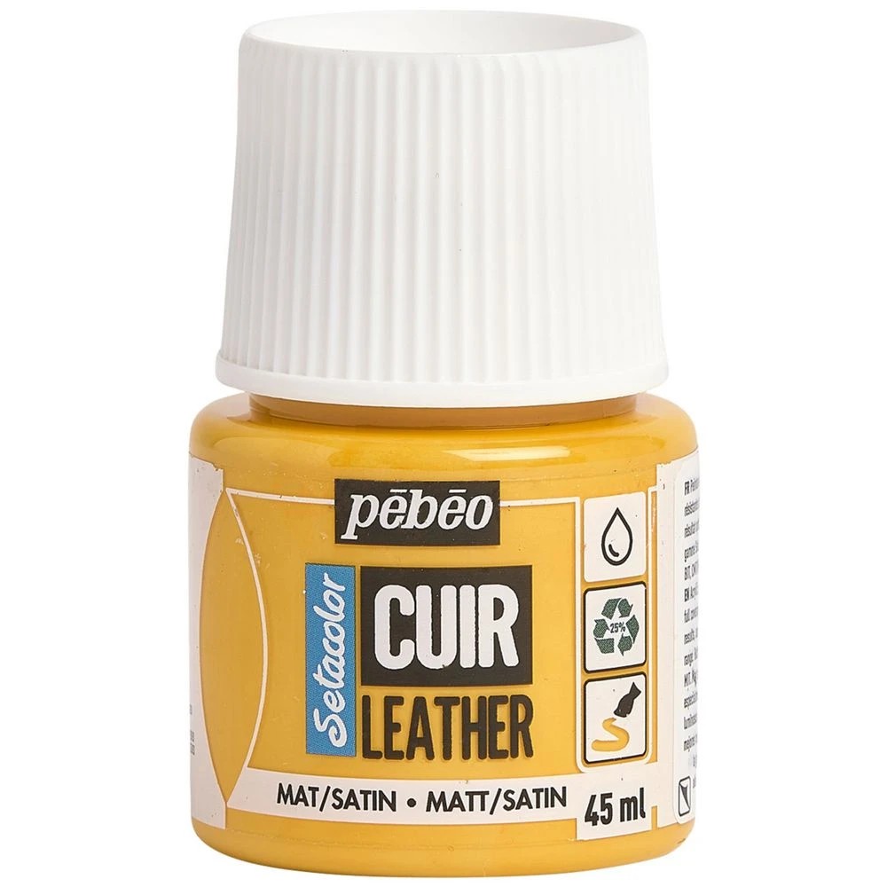 1 Pebeo Setacolor Leather Paint Sunflower Yellow 45mml, 1 of 3