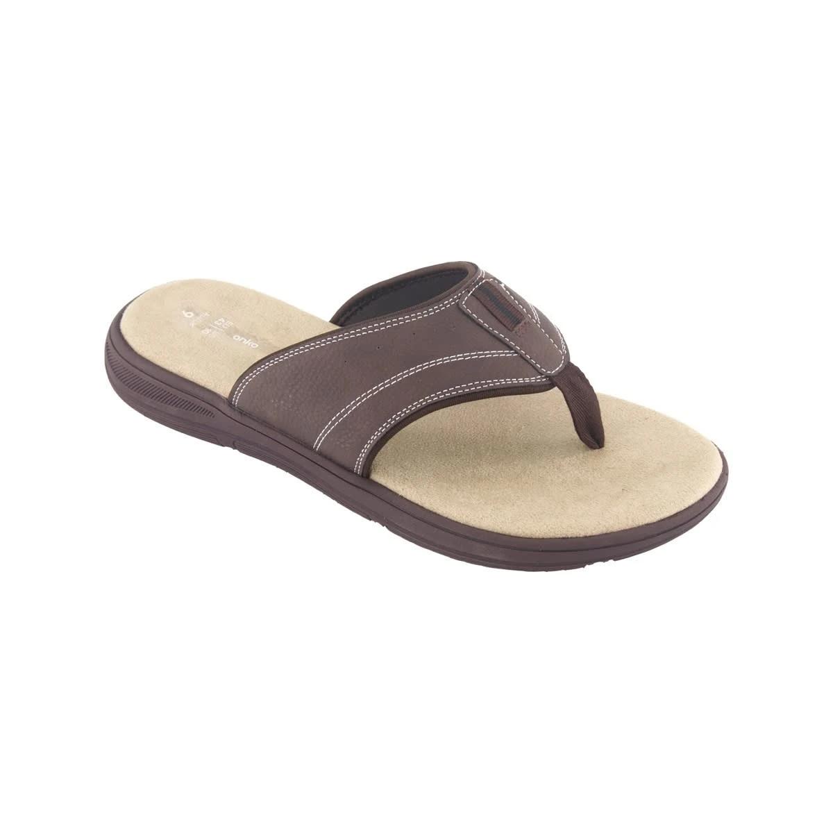 1 Wide Strap Comfort Thongs BROWN, 1 of 3