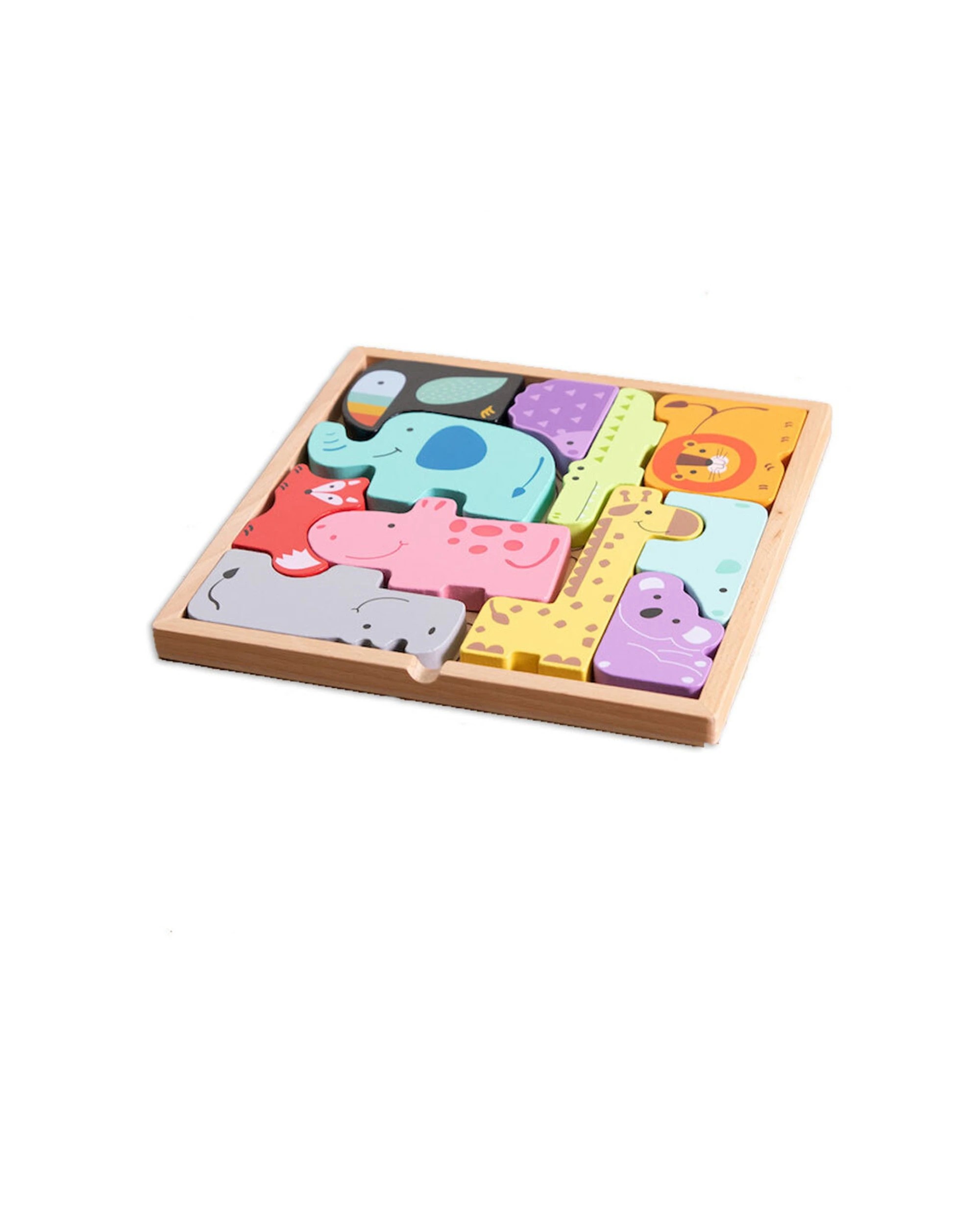 1 Fat Brain Toy Co. Animal Block Puzzle Spatial Reasoning Problem Solving Kids - Multi, 1 of 1
