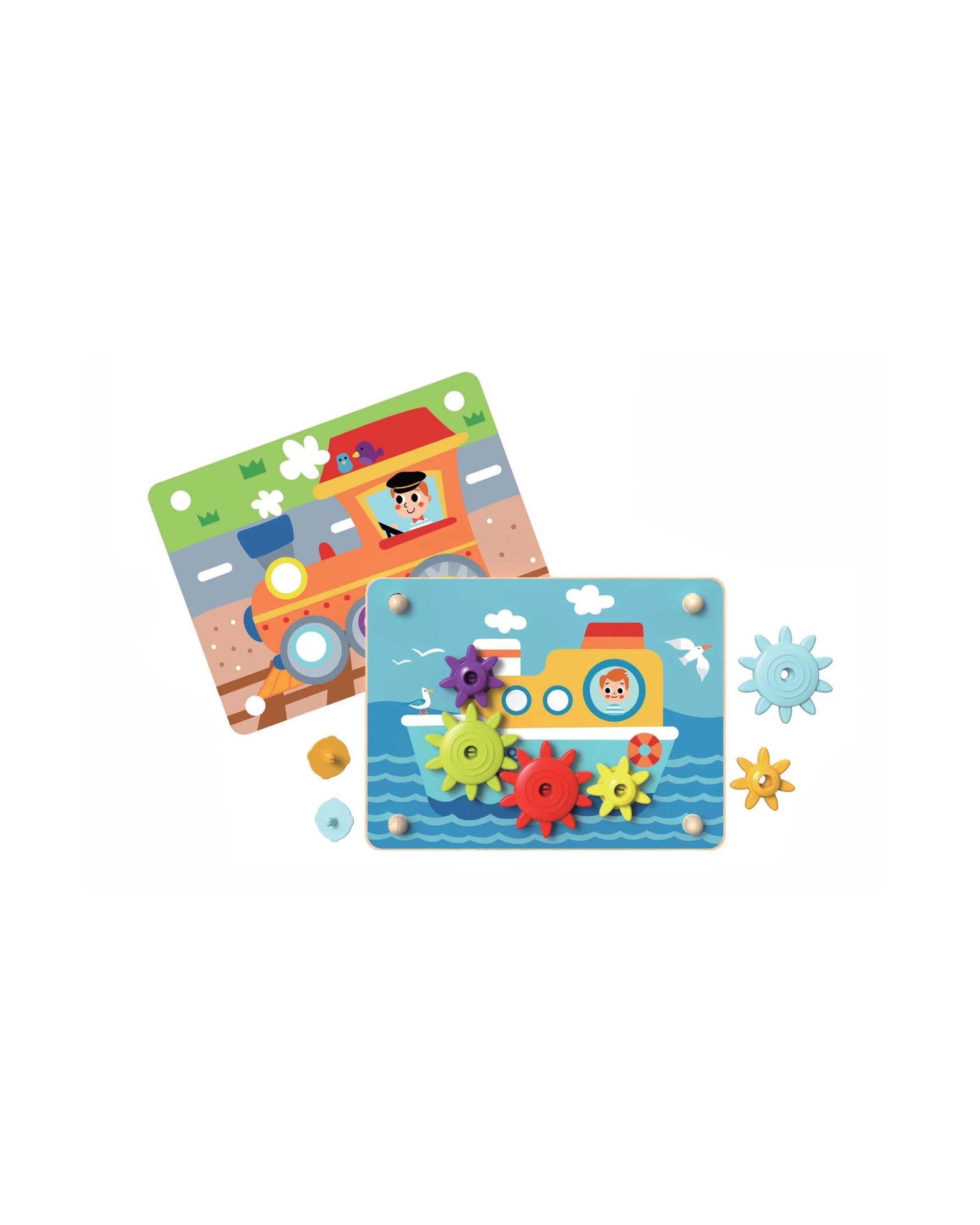1 Tooky Toy Gear Game Double Sided Pictures Kids Educational Mechanical Toy - Multi, 1 of 4