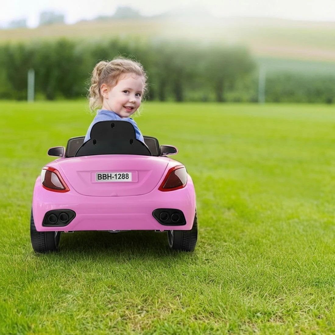 7 Rigo Kids Electric Ride On Car Toys Cars Headlight Music Remote Control 12V - Pink, 7 of 9