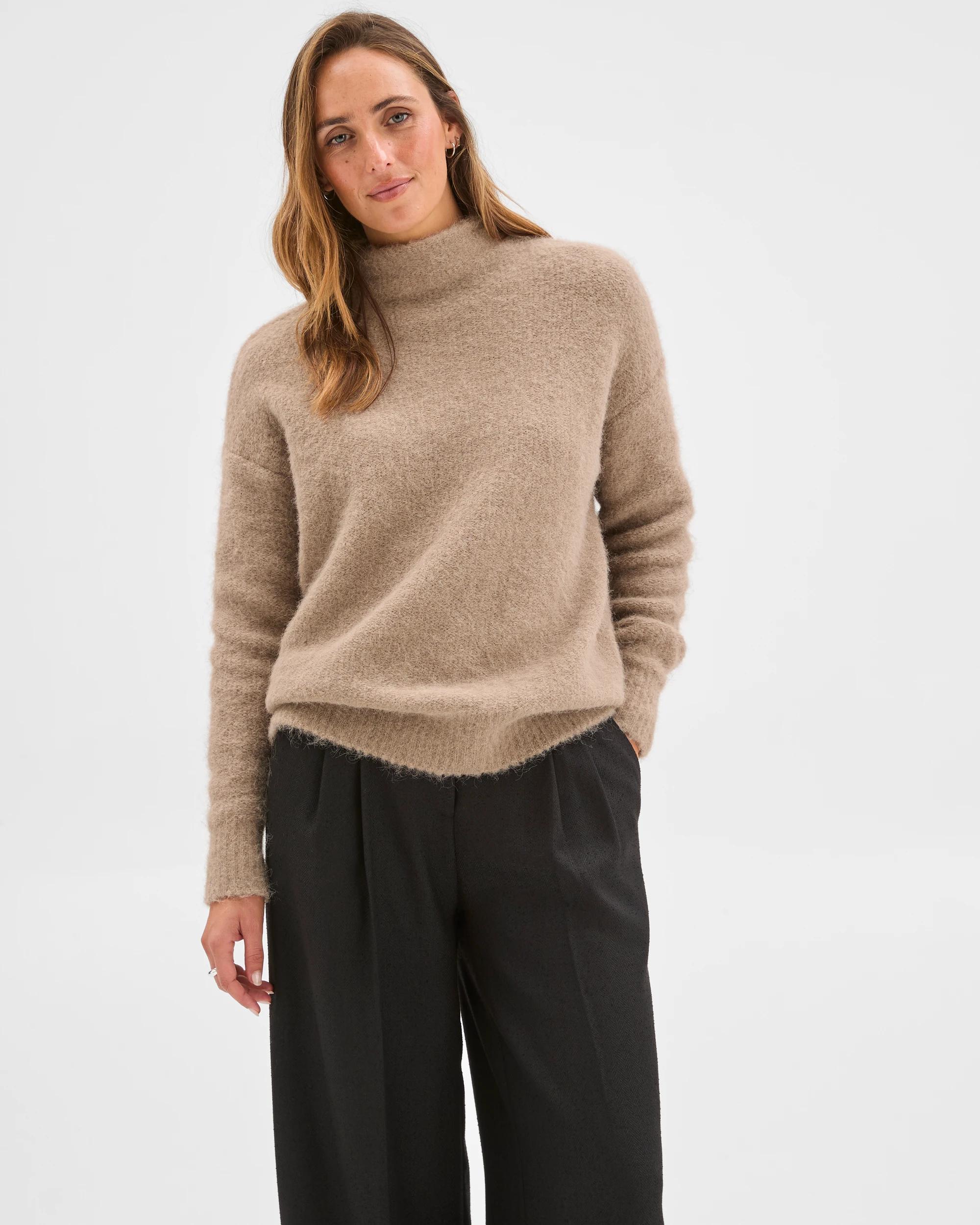 2 Preview Plush Boat Neck Jumper MOON GREY, 2 of 6