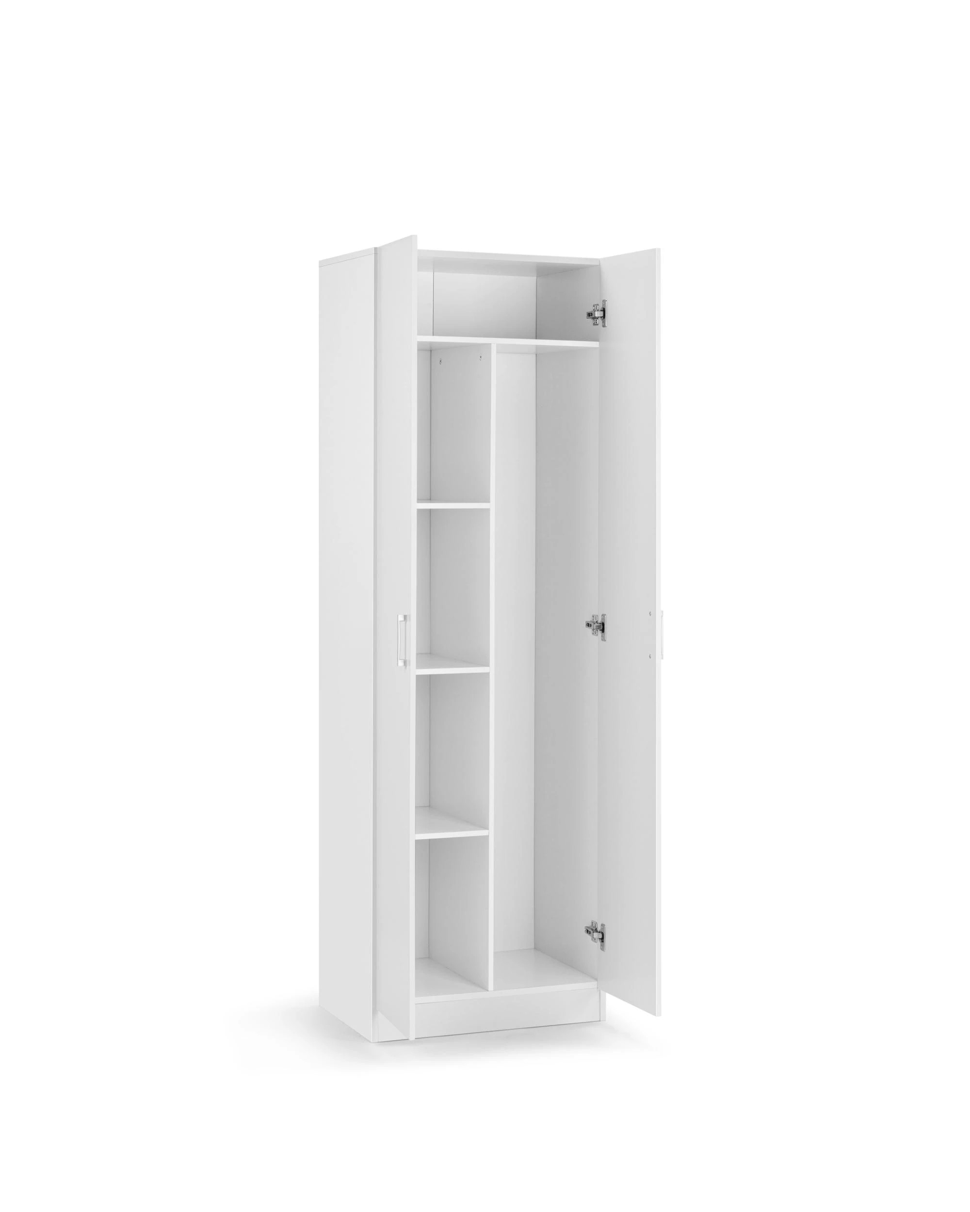 6 Kodu Ivy Broom Cupboard Pantry Storage Cabinet 2 Door 5 Tier Shelf Multipurpose - White, 6 of 9