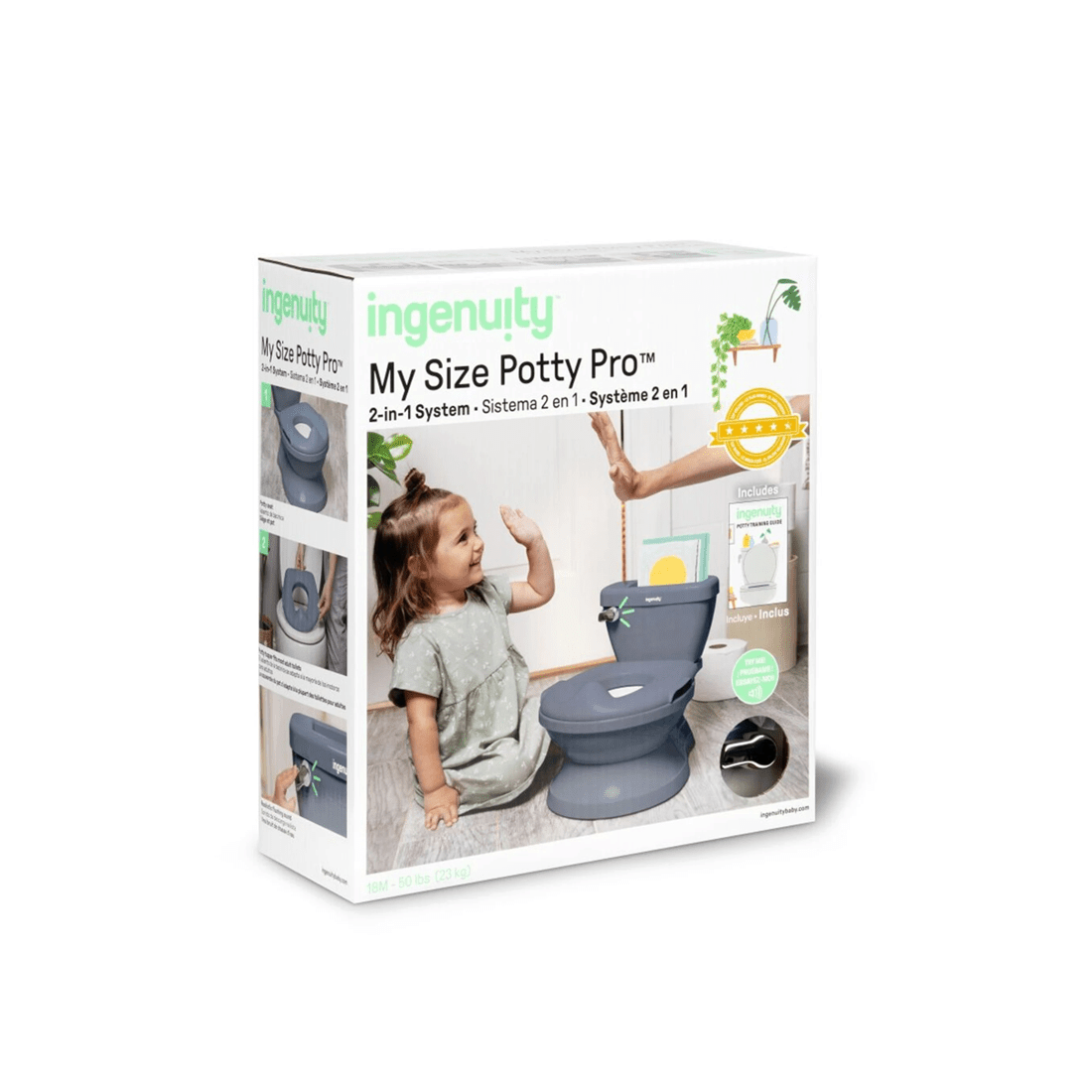 3 Ingenuity My Size Potty Pro Toddler Toilet Training Flushing Sounds 18-60m - White, 3 of 6