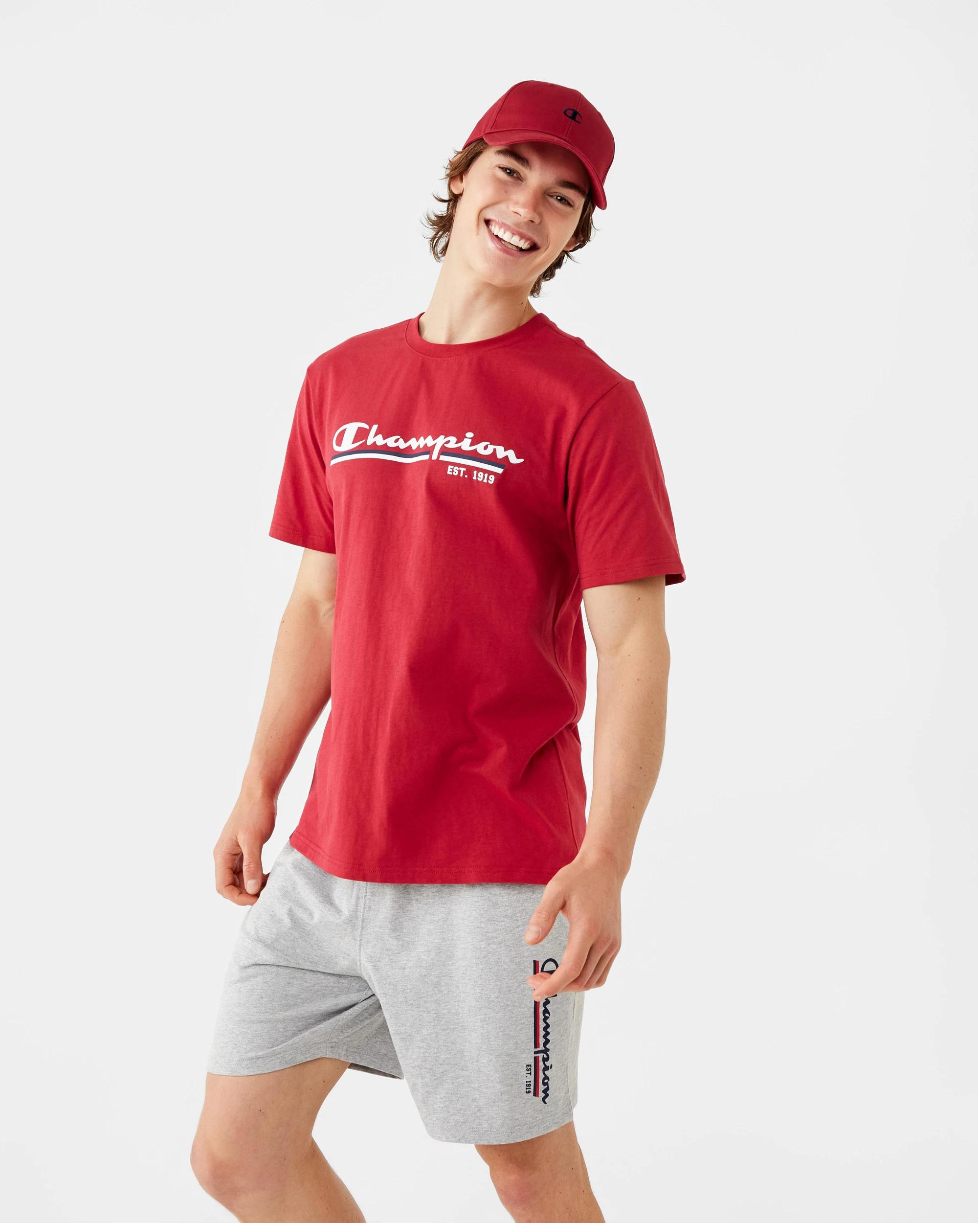 8 Champion Script Adult T-shirt Dep Claret, 8 of 8