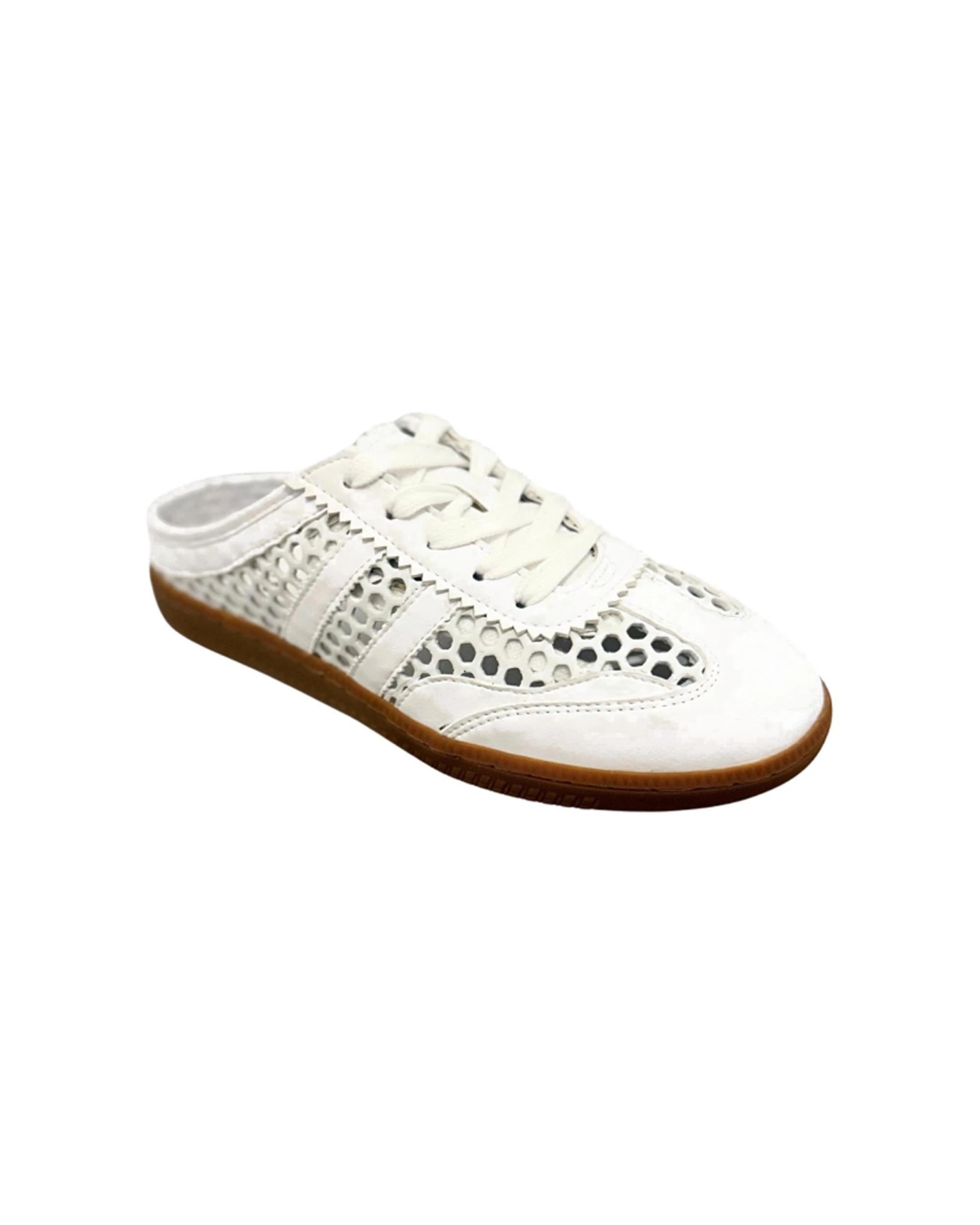 3 Human Shoes Becca Womens Backless Slip On Sneaker Gum Sole Pink WHITE, 3 of 3
