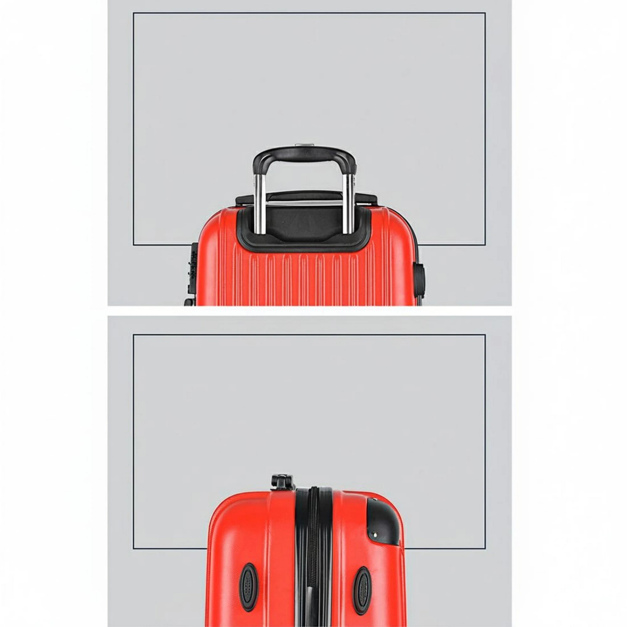 3 Wanderlite 2pc Luggage Trolley Travel Set Suitcase Carry On TSA Hard Case - Red, 3 of 6