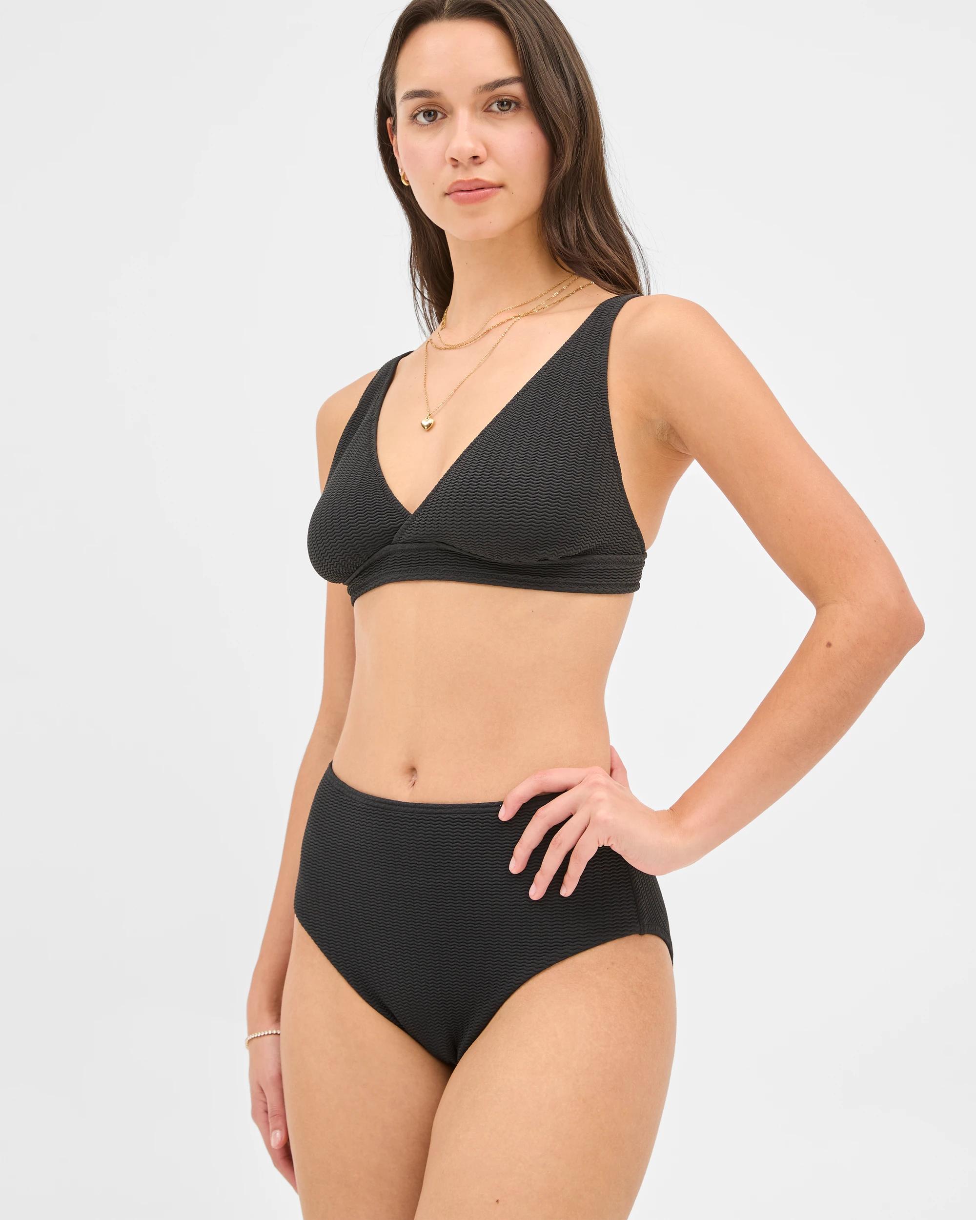 8 Target Resort Crinkle High Waisted Swim Bikini Bottoms BLACK, 8 of 9