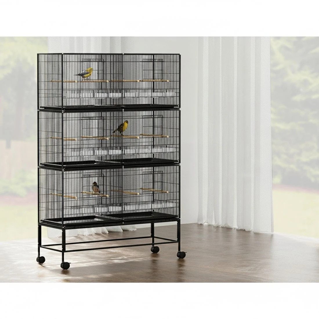 4 i.Pet Bird Cage 175cm Large Aviary - Black, 4 of 6