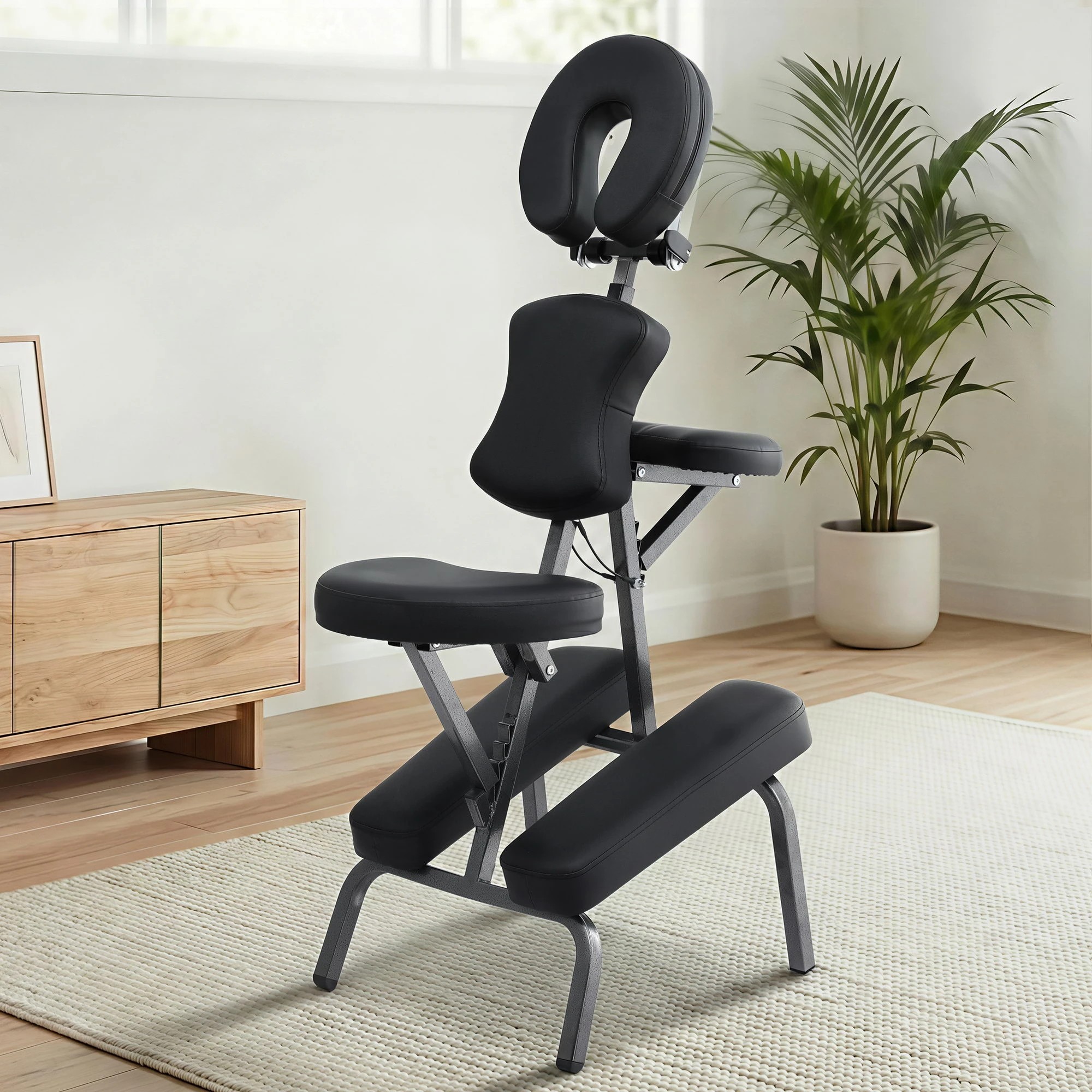 4 Zenses Portable Massage Chair Lightweight Folding Tattoo Lash Beauty Bed - Black, 4 of 4