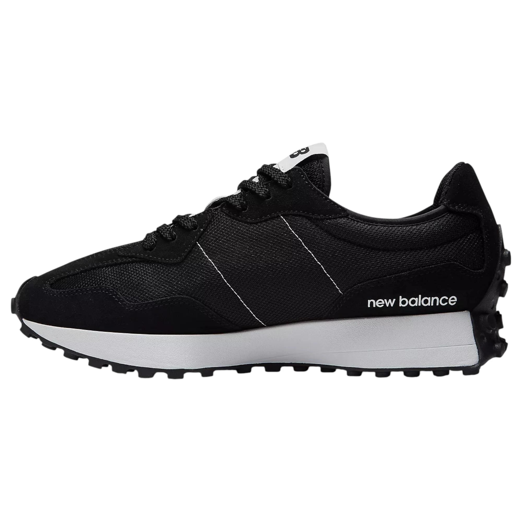 3 New Balance Mens 327 Athletic Shoes BLACK/WHITE, 3 of 6