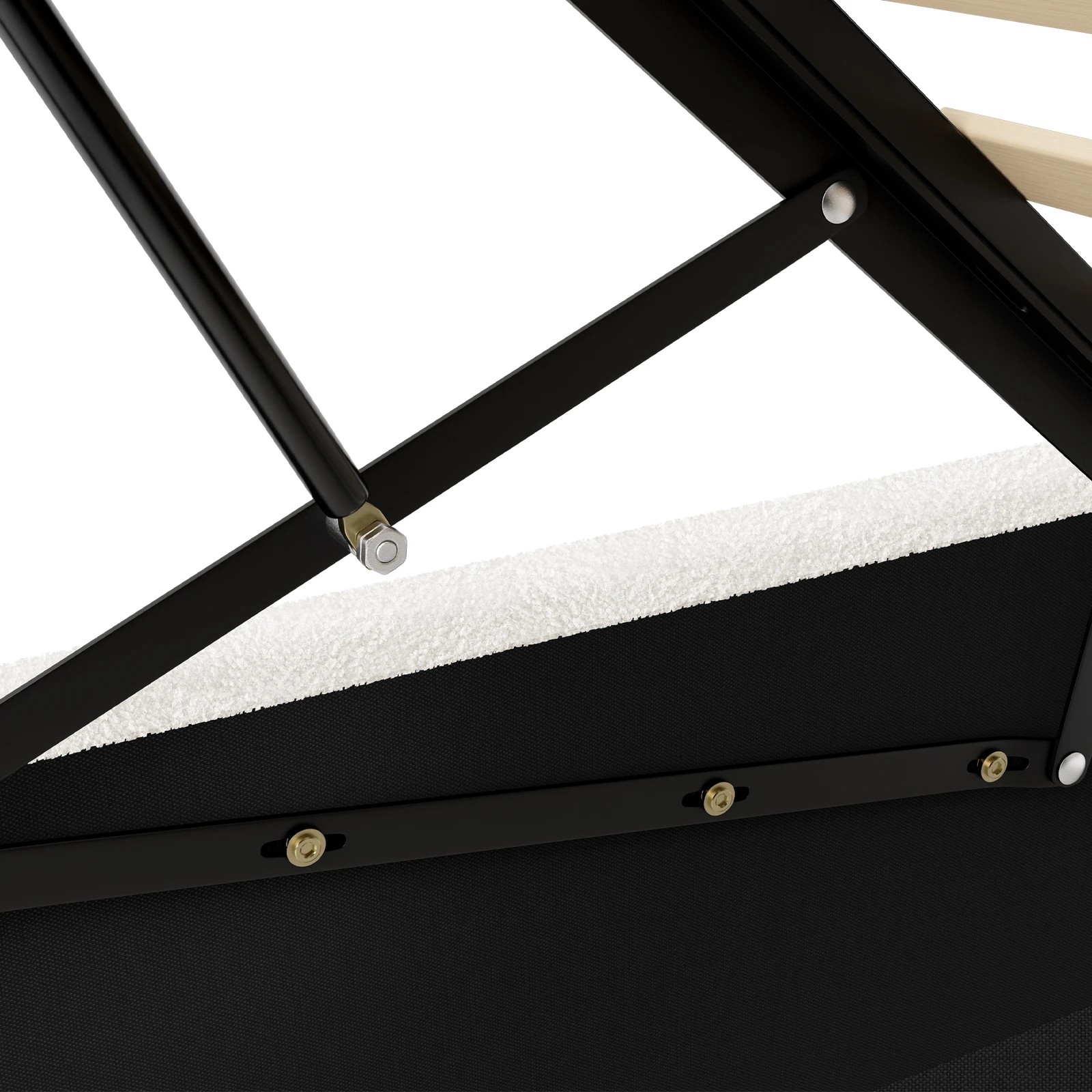 9 Alfordson Bed Frame Queen Size Platform RGB LED Gas Lift Base Storage Boucle - White, 9 of 10