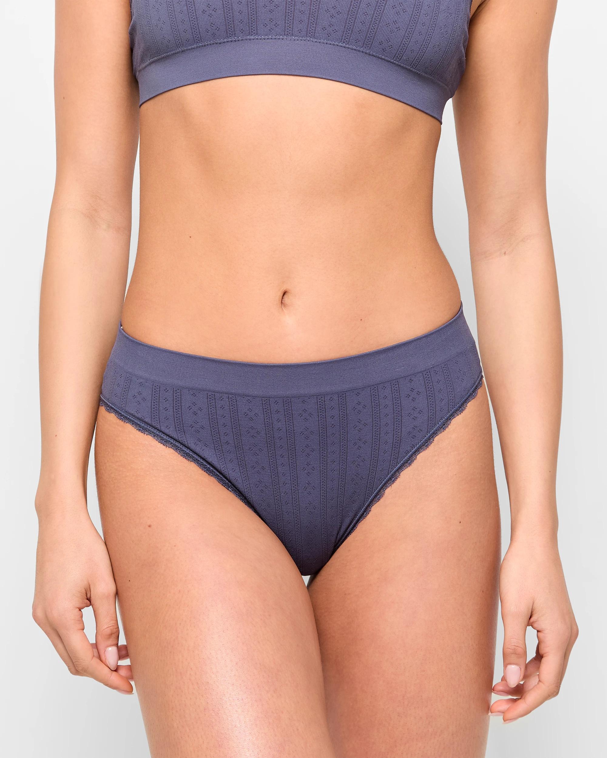 1 Pointelle High Waist Bikini Briefs - Lily Loves WINTER BLUE, 1 of 4