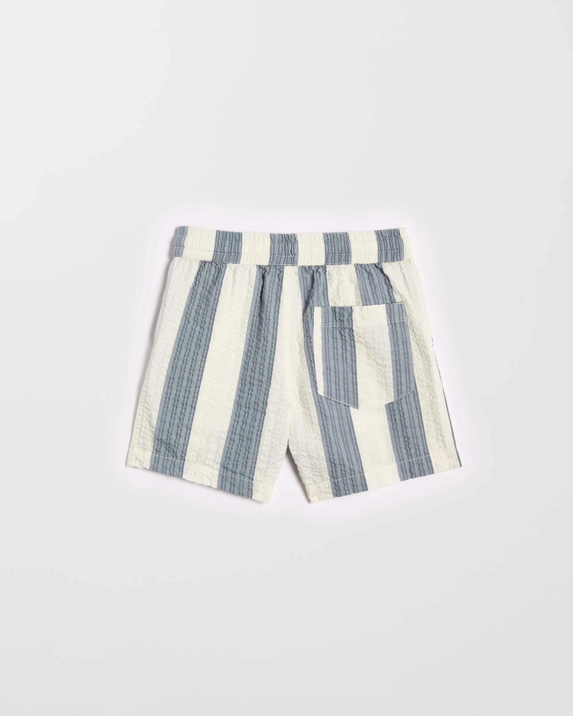 3 Target Australian Cotton Textured Stripe Shorts CREAM / BLUE, 3 of 3