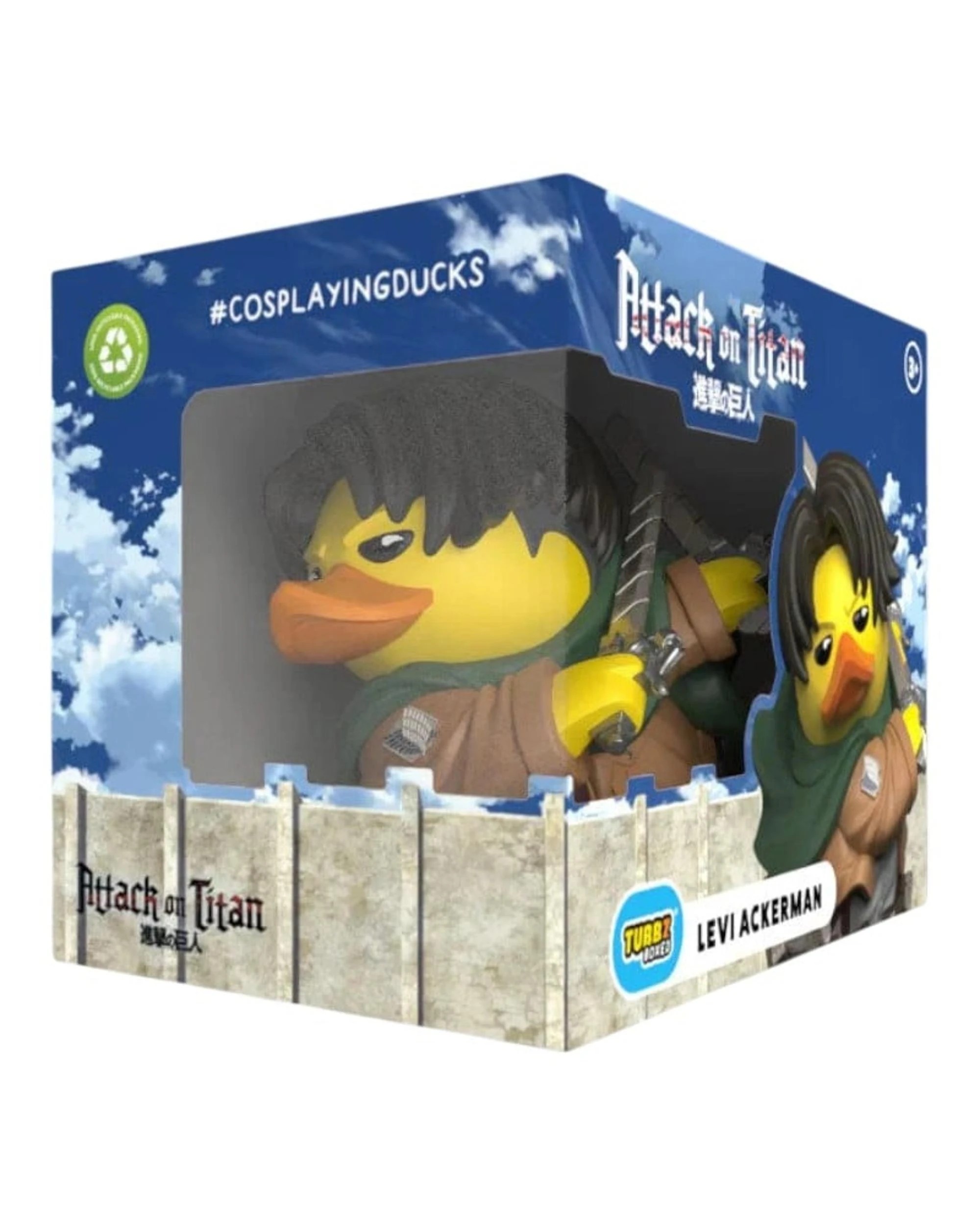 1 TUBBZ Attack on Titan Levi Ackerman Boxed Edition Cosplaying Duck Figure, 1 of 3