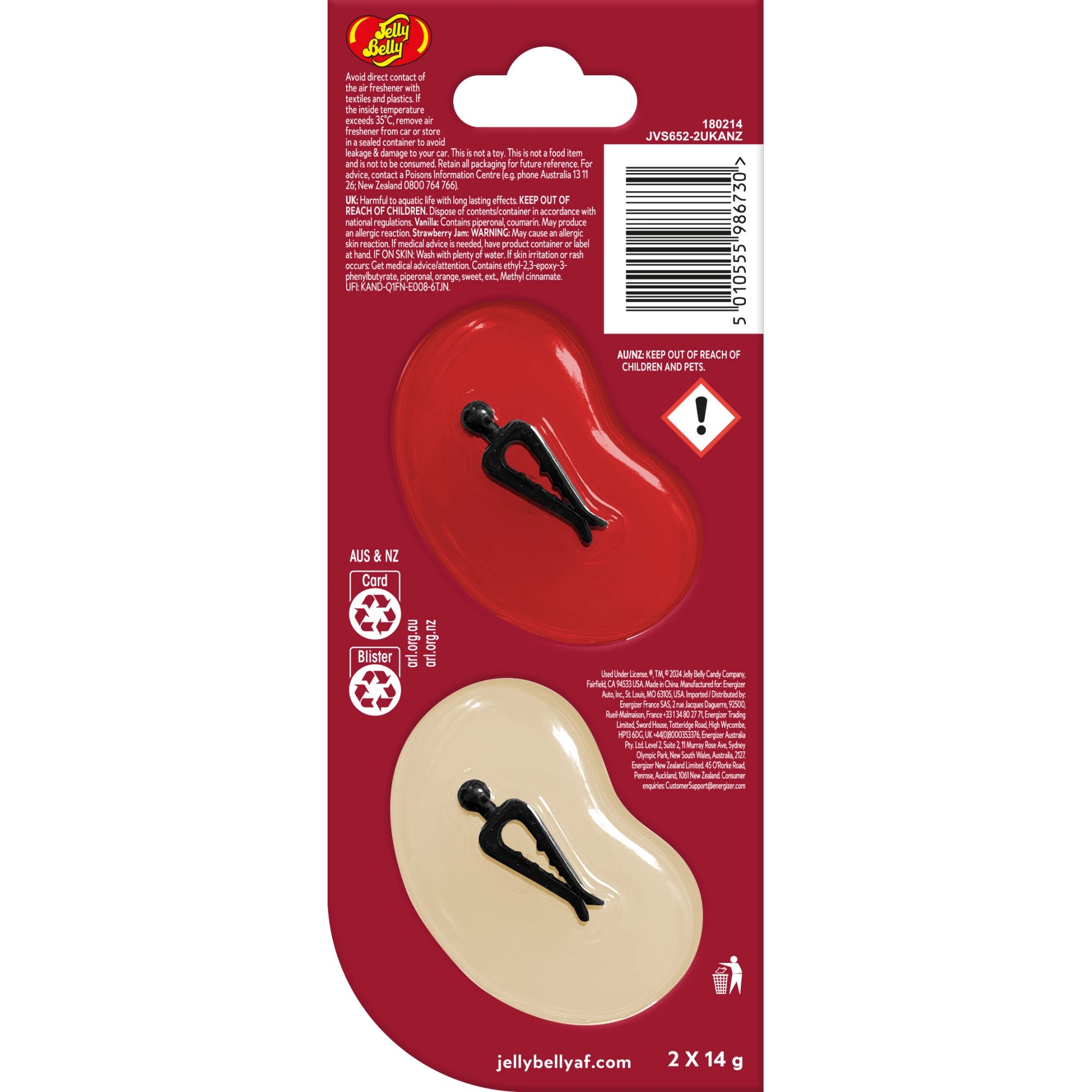 2 2 Pack Jelly Belly Duo Vent Air Freshener - Strawberry Shortcake, 2 of 7