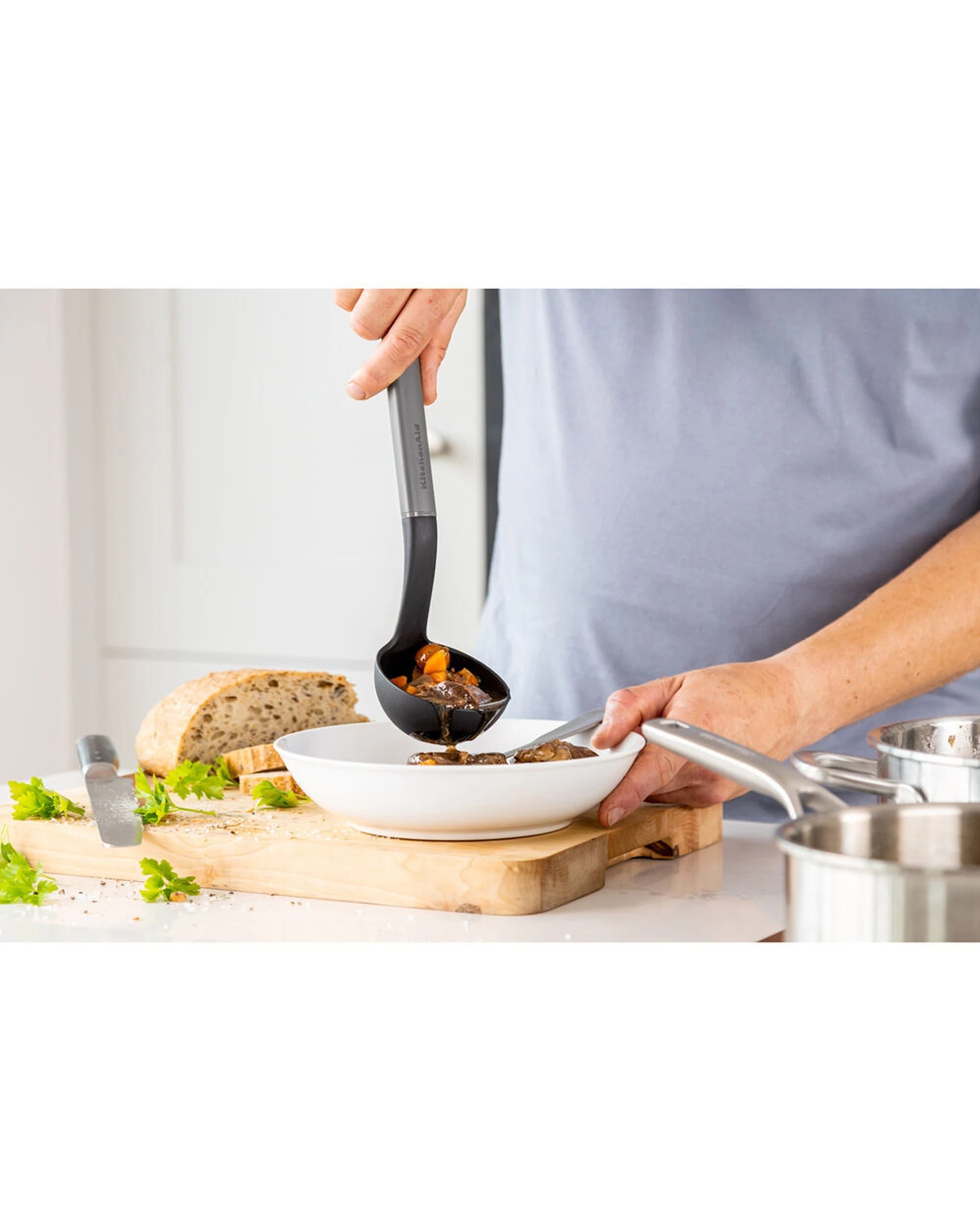 4 KitchenAid Classic Nylon Serving Ladle 2PK Heat Resistant Ergonomic Handle - Charcoal, 4 of 6