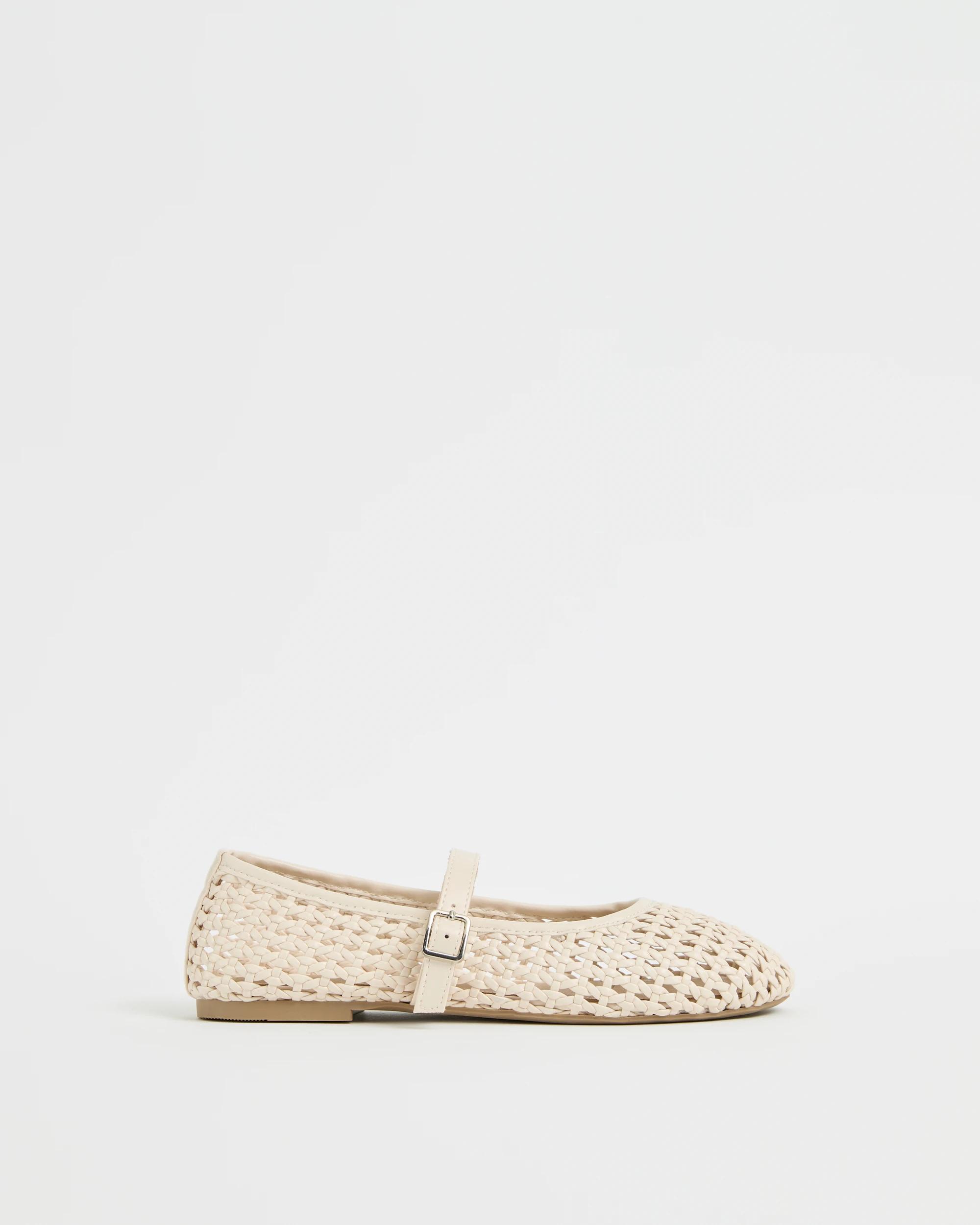 1 Target Youth Weave Ballet Flats WHITE, 1 of 3